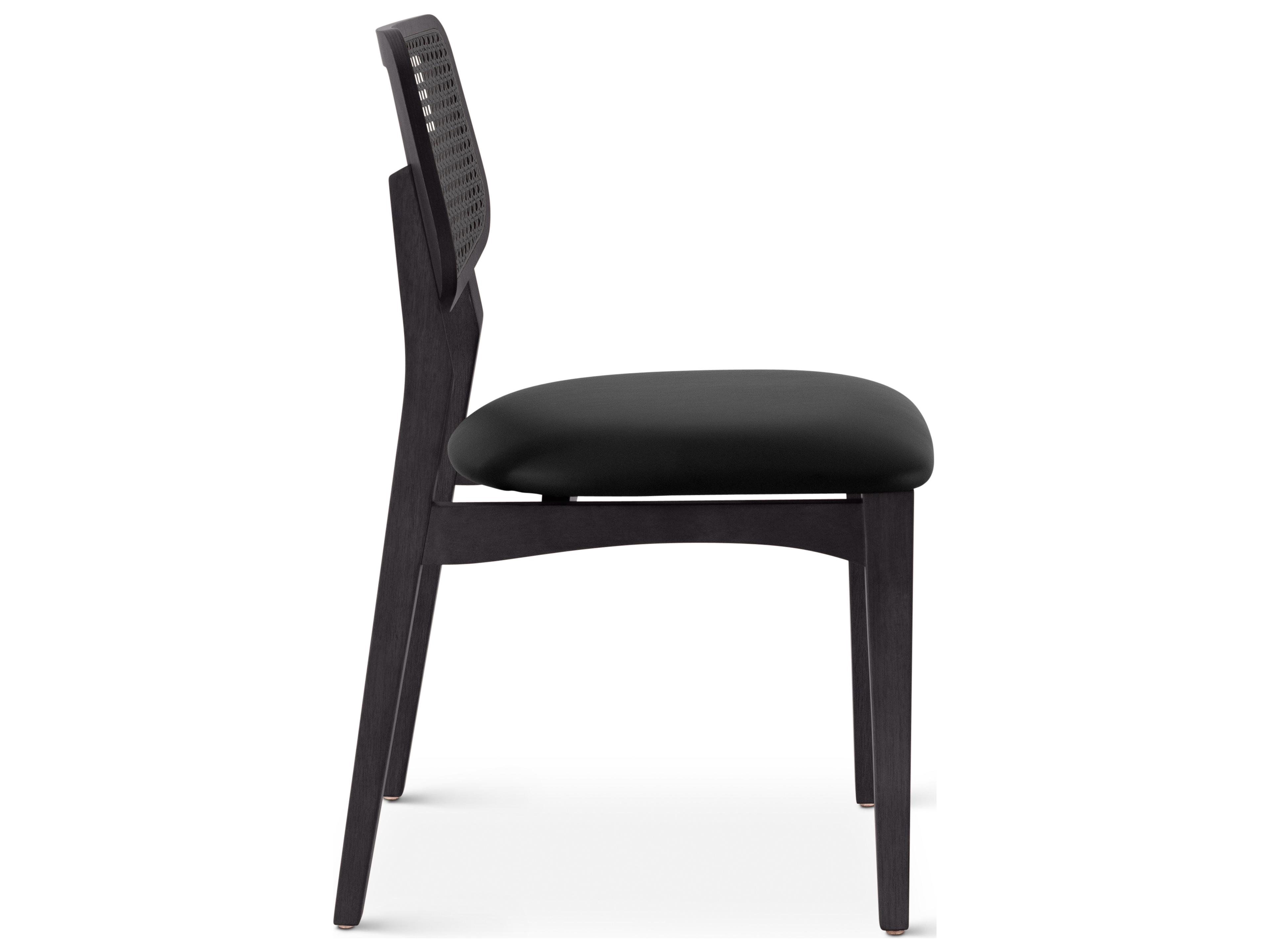 Urbia Modern Brazilian Solid Wood Black Upholstered Armless Dining Chair