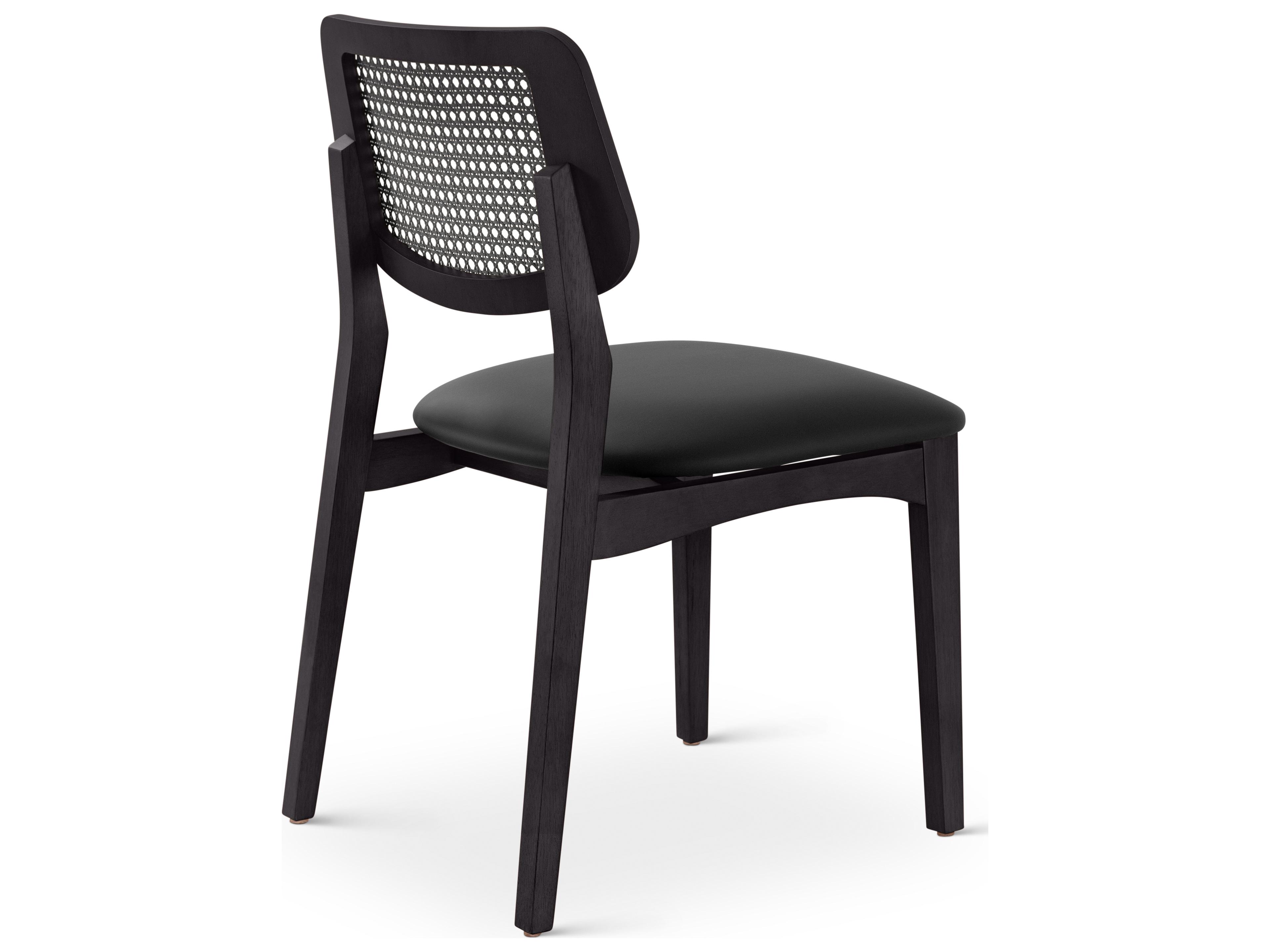 Urbia Modern Brazilian Solid Wood Black Upholstered Armless Dining Chair