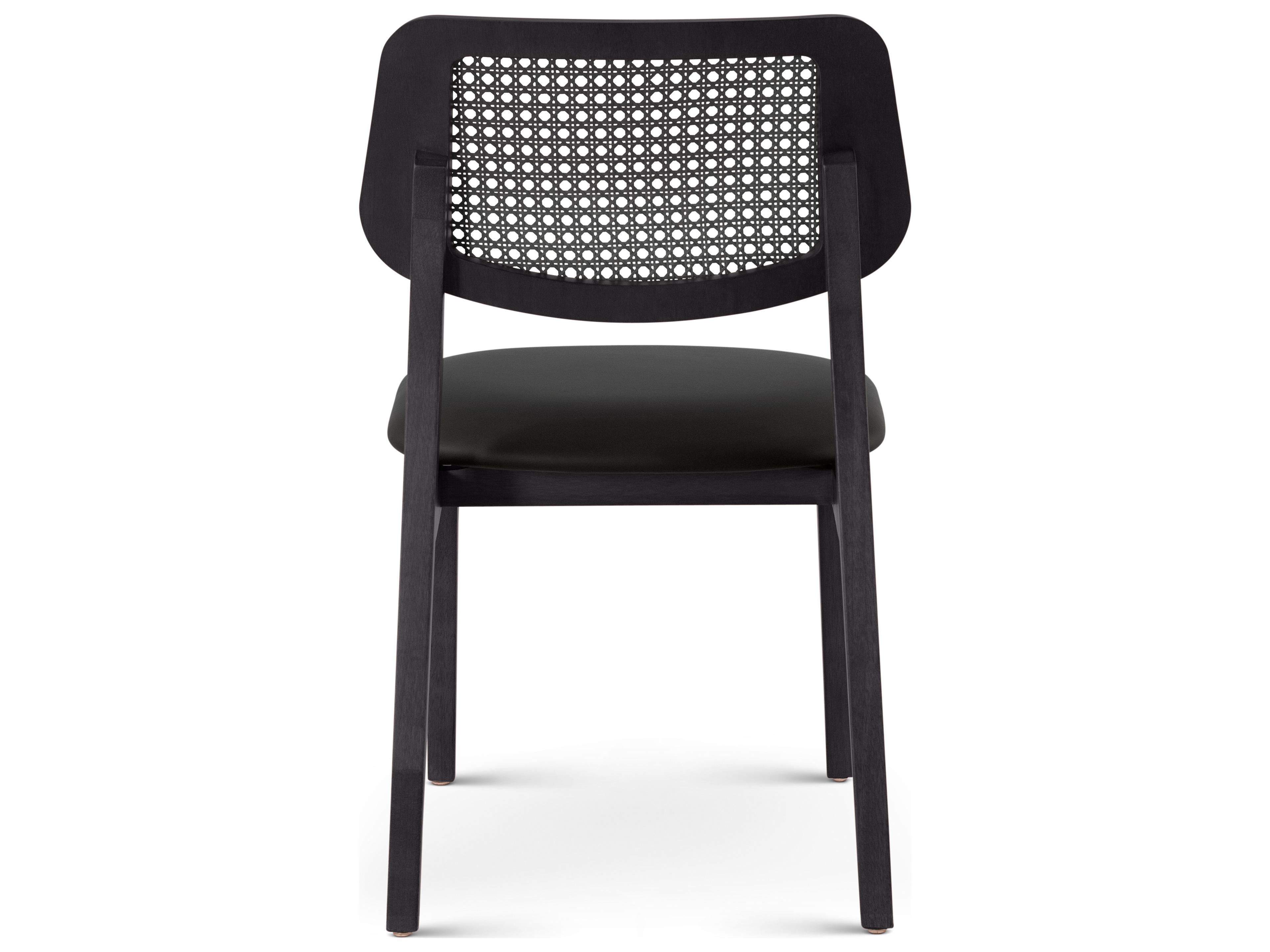 Urbia Modern Brazilian Solid Wood Black Upholstered Armless Dining Chair