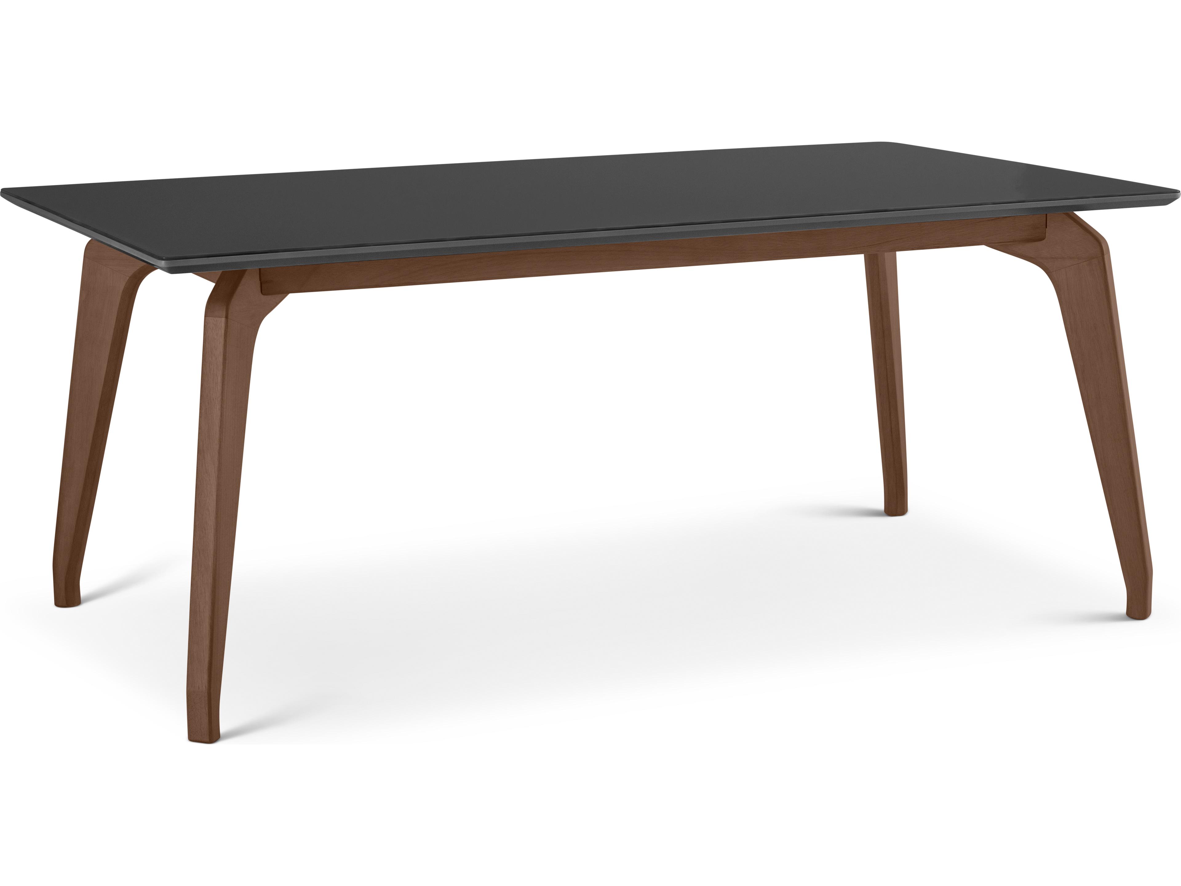 Urbia Modern Brazilian Rectangular Glass Black Nogal Dining Table