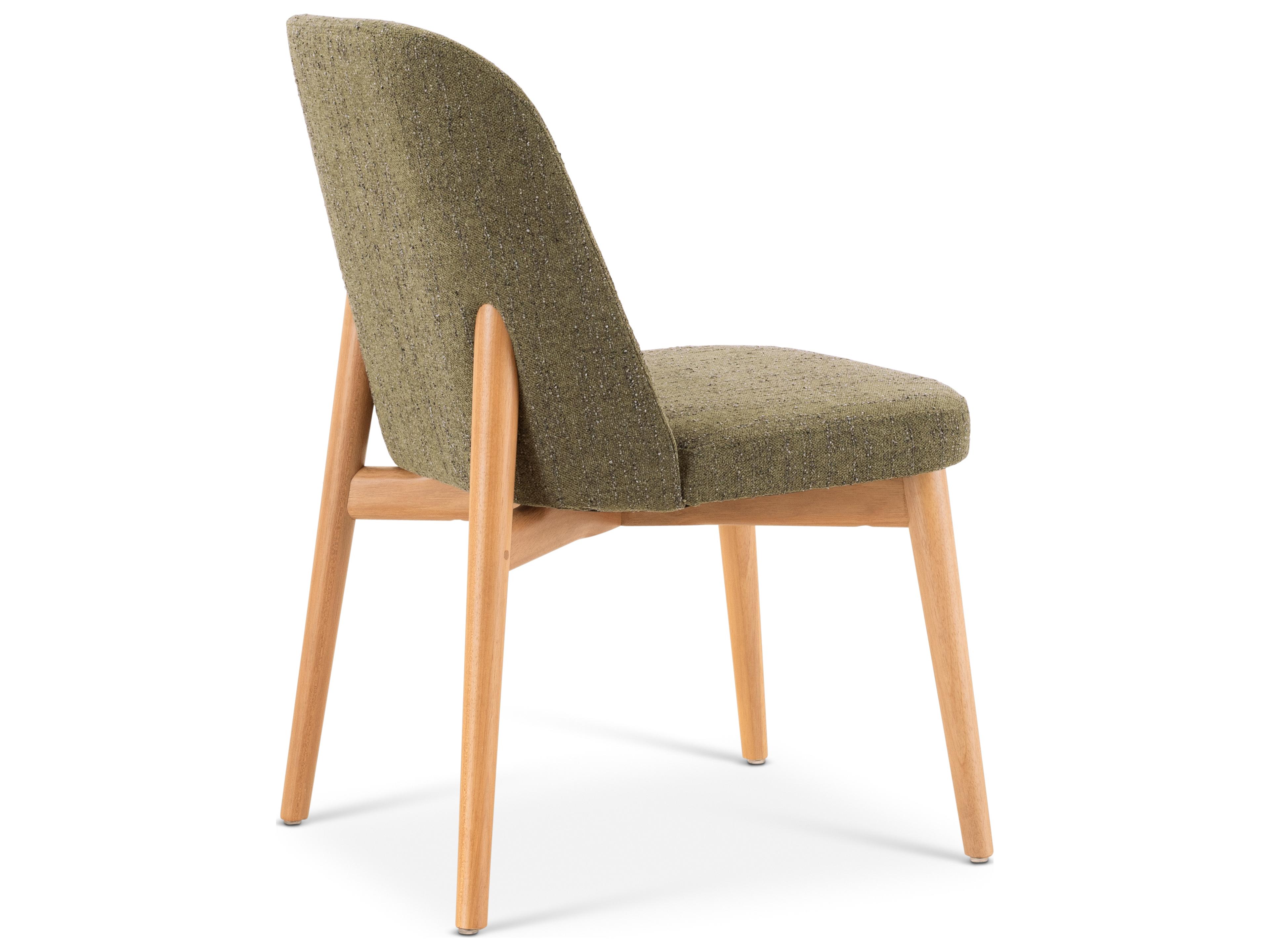 Urbia Tonia Solid Wood Green Upholstered Armless Dining Chair