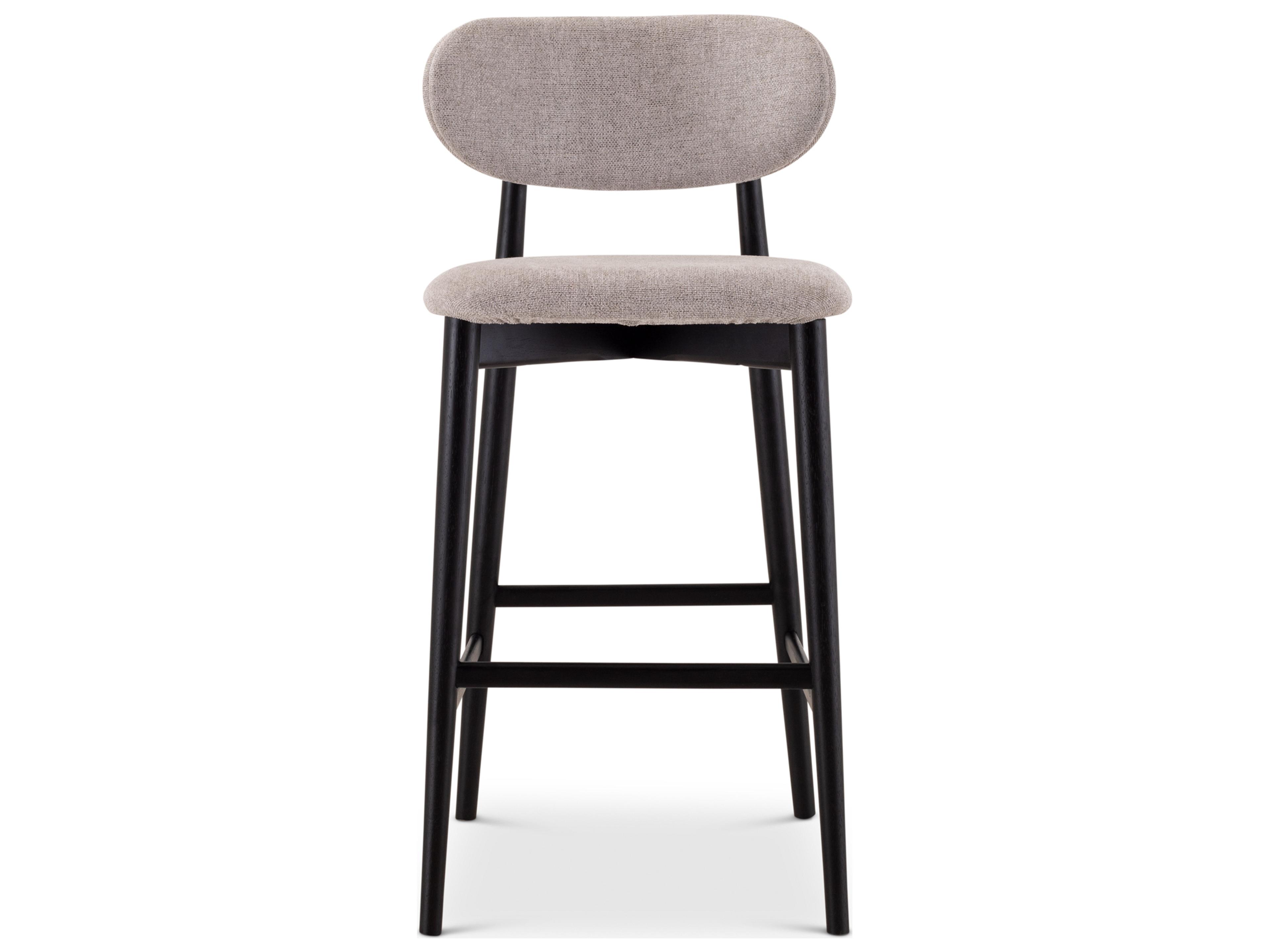 Urbia Lucia Harvest Jute Ebano Upholstered Solid Wood Bar Stool