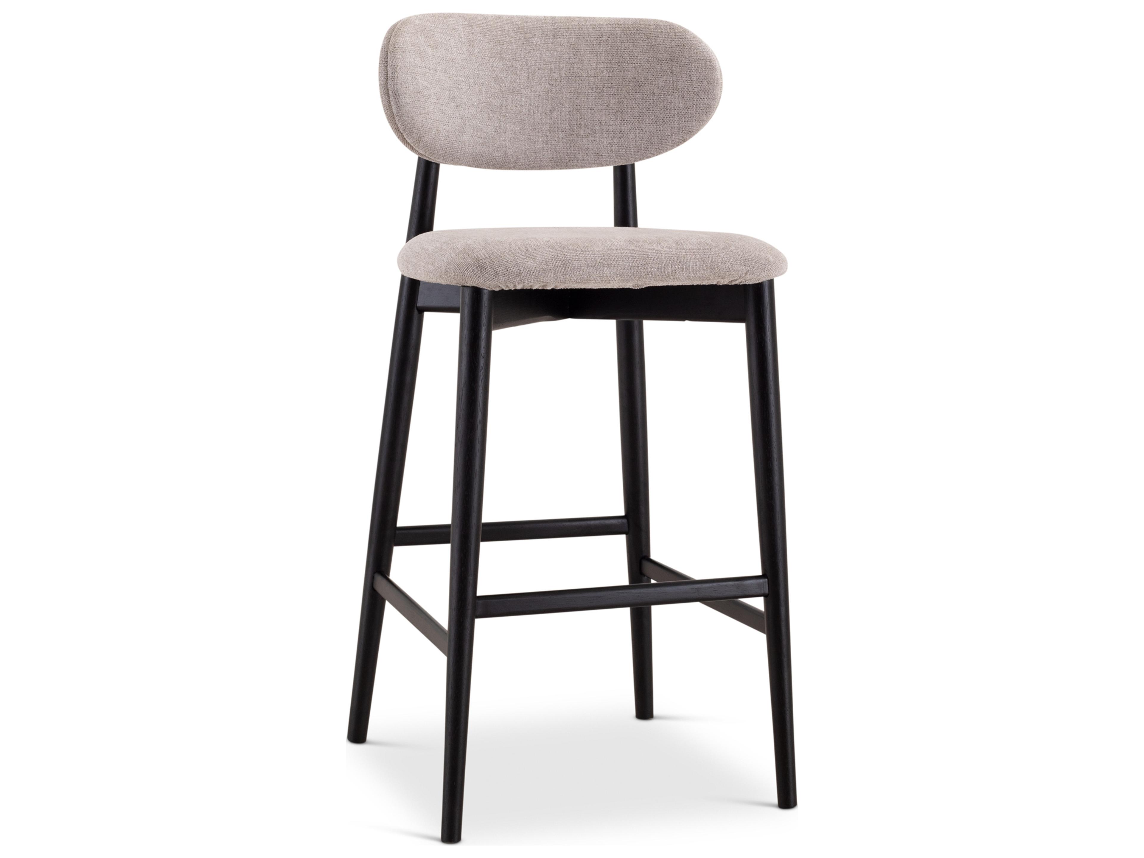 Lucia Harvest Jute Ebano Upholstered Solid Wood Bar Stool