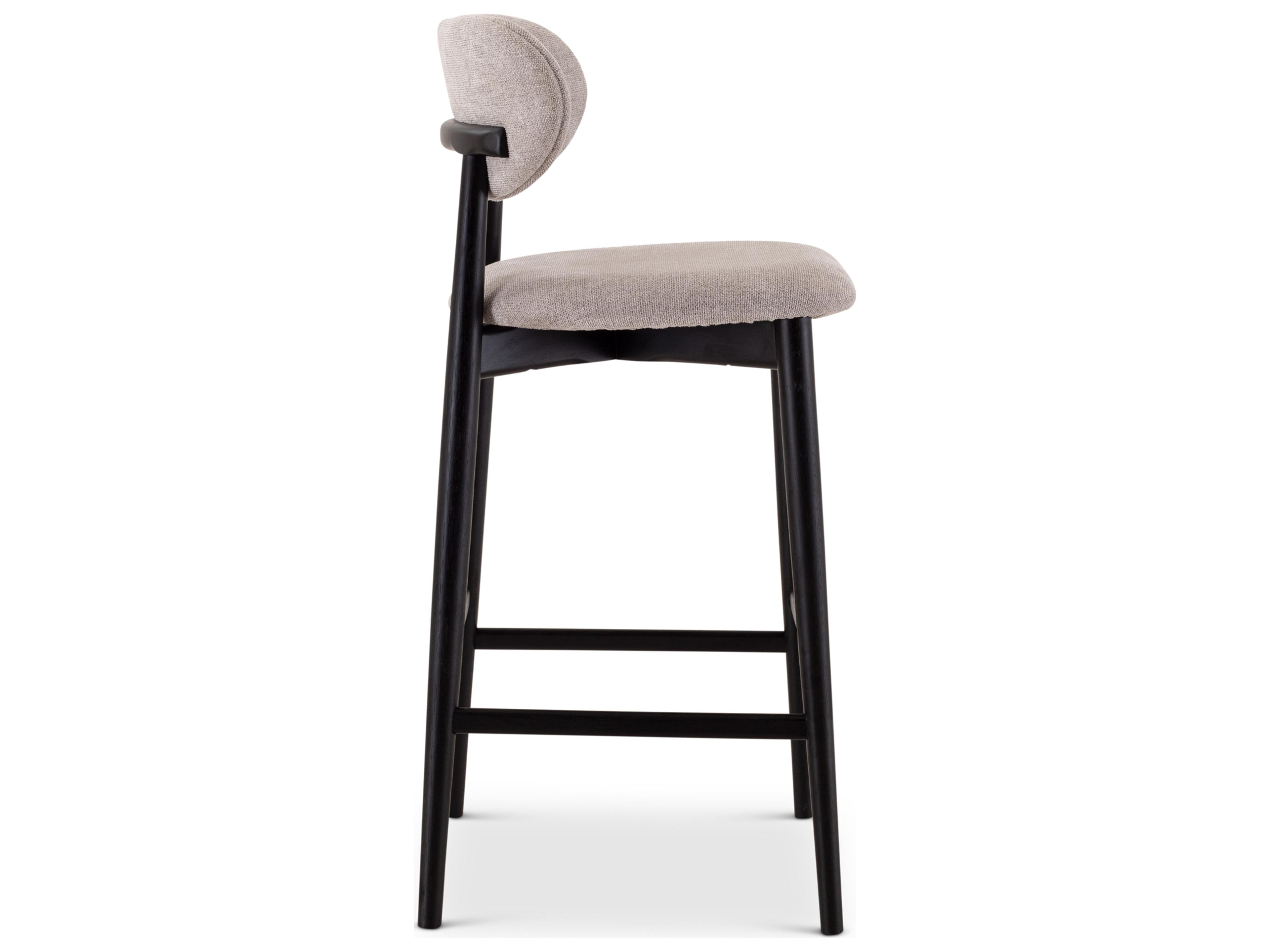 Urbia Lucia Harvest Jute Ebano Upholstered Solid Wood Bar Stool