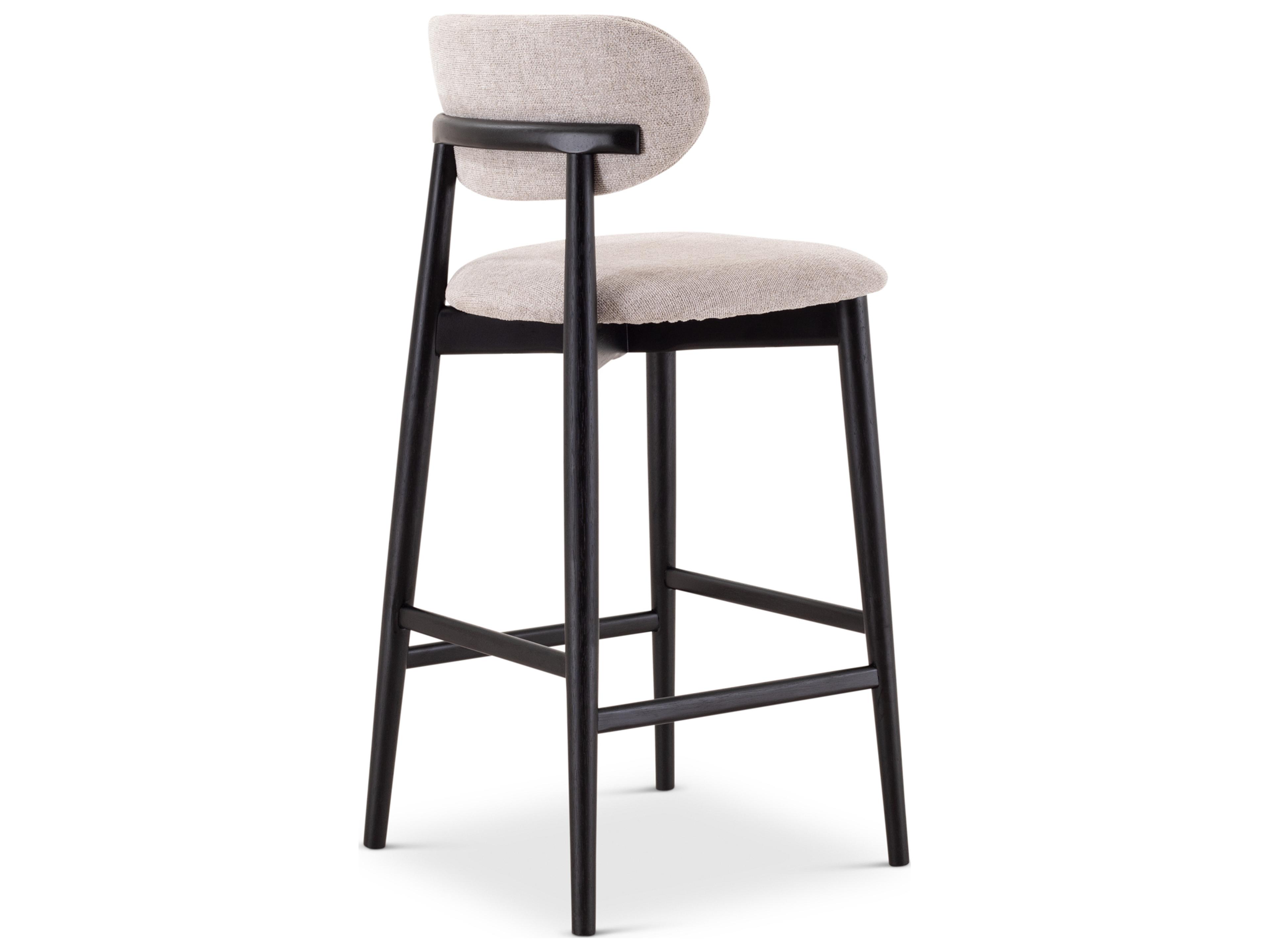 Urbia Lucia Harvest Jute Ebano Upholstered Solid Wood Bar Stool