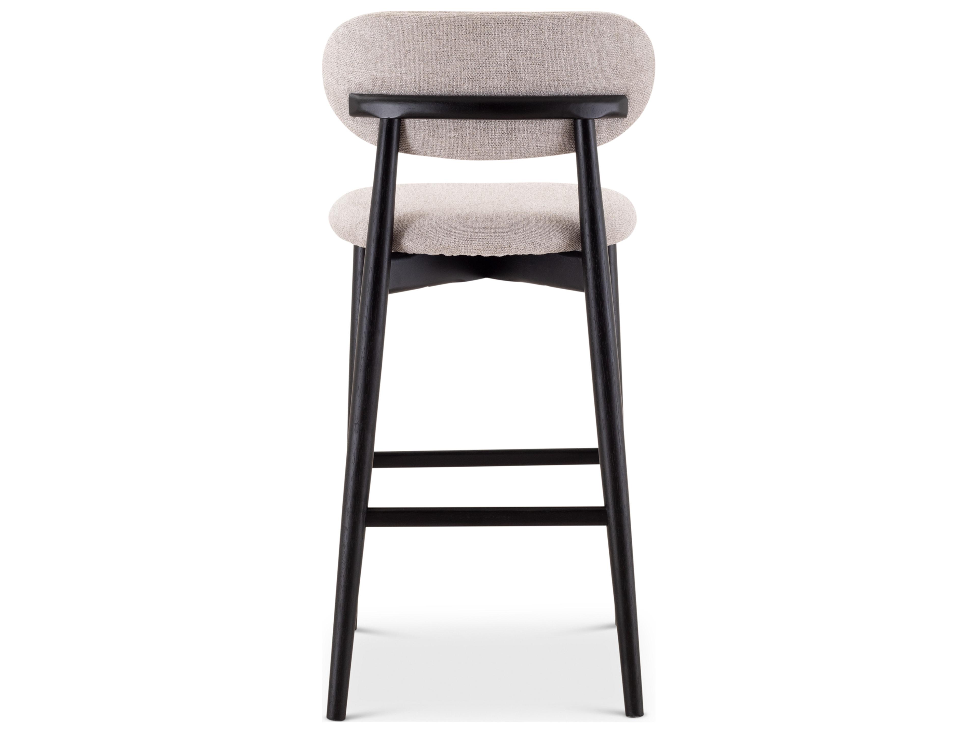 Urbia Lucia Harvest Jute Ebano Upholstered Solid Wood Bar Stool