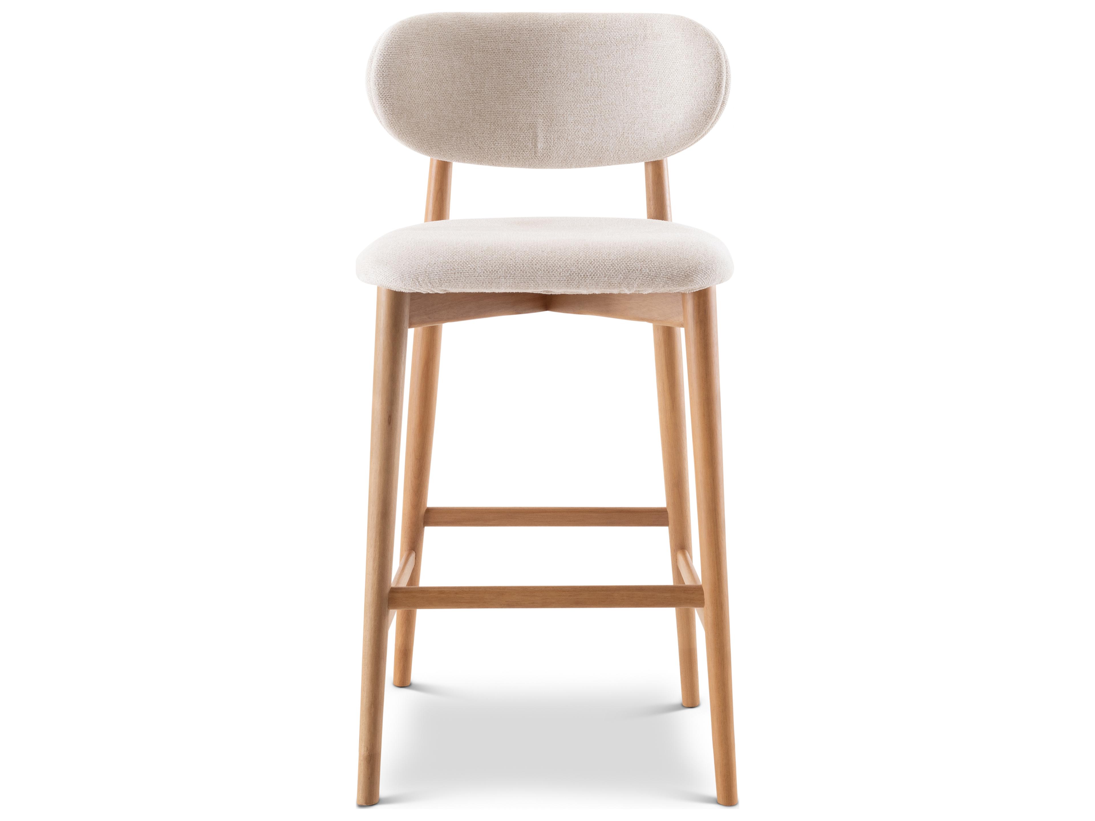 Urbia Lucia Harvest Natural Domasco Upholstered Solid Wood Bar Stool