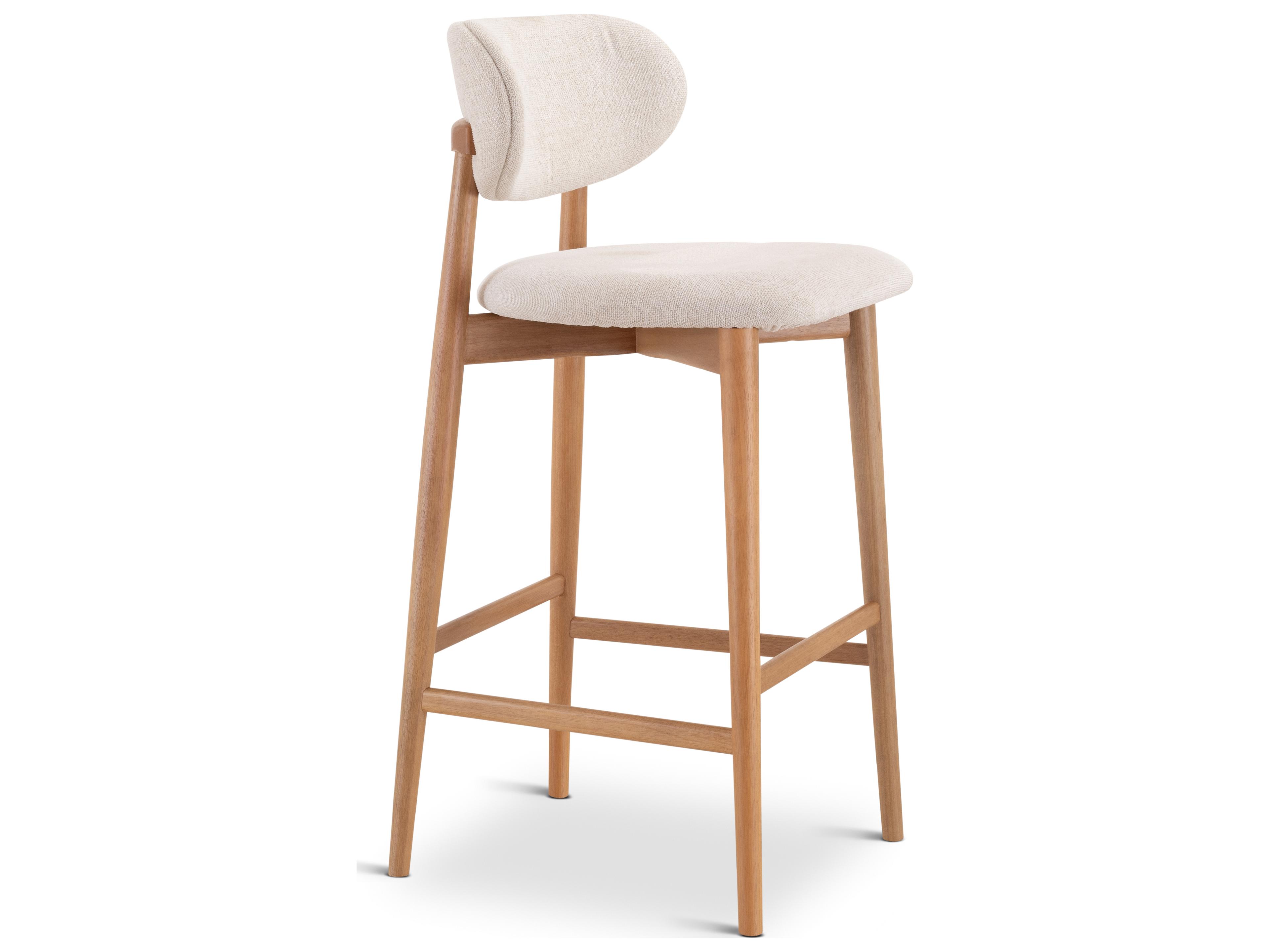 Urbia Lucia Harvest Natural Domasco Upholstered Solid Wood Bar Stool