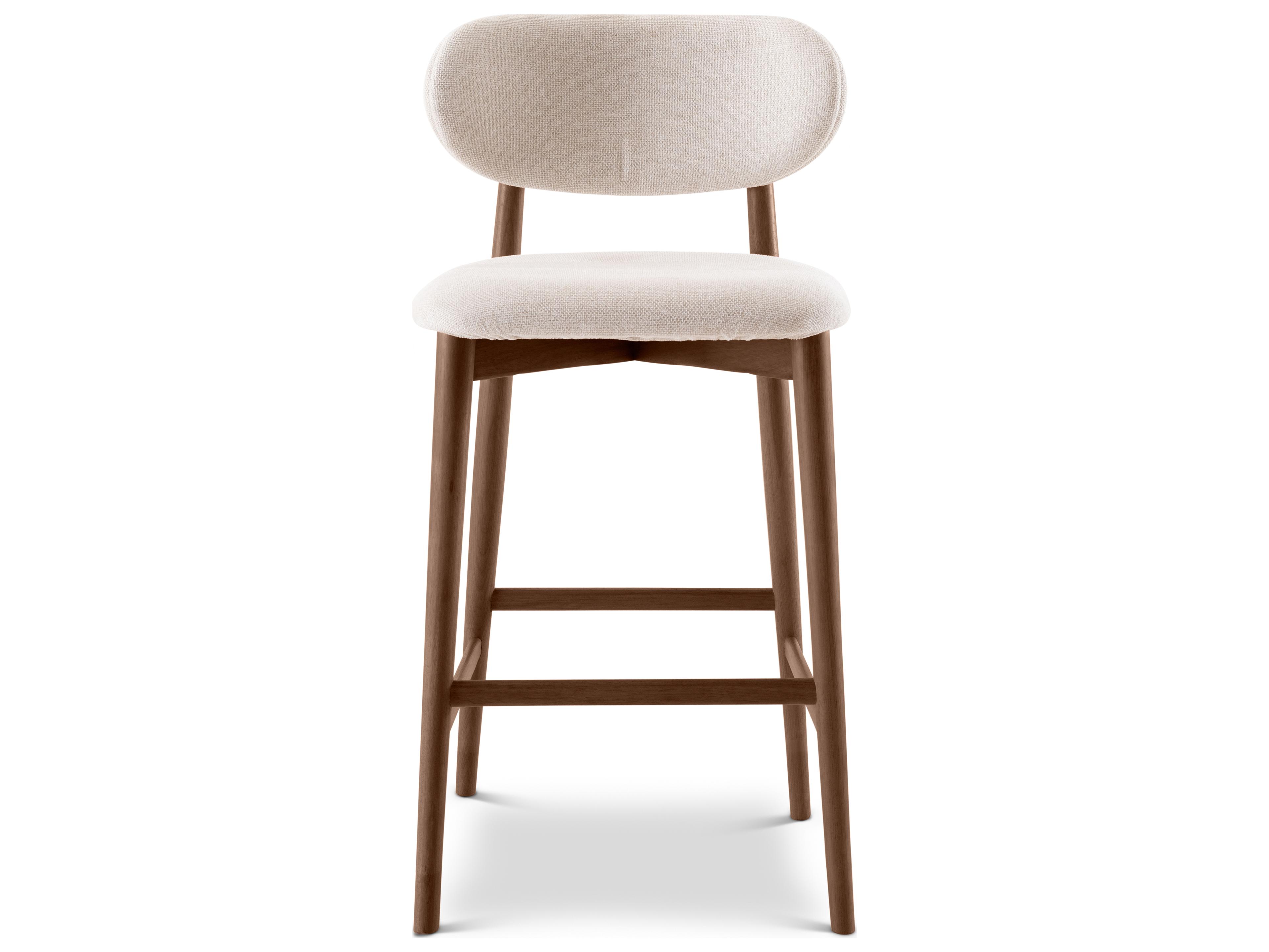 Urbia Lucia Harvest Natural Nogal Upholstered Solid Wood Bar Stool