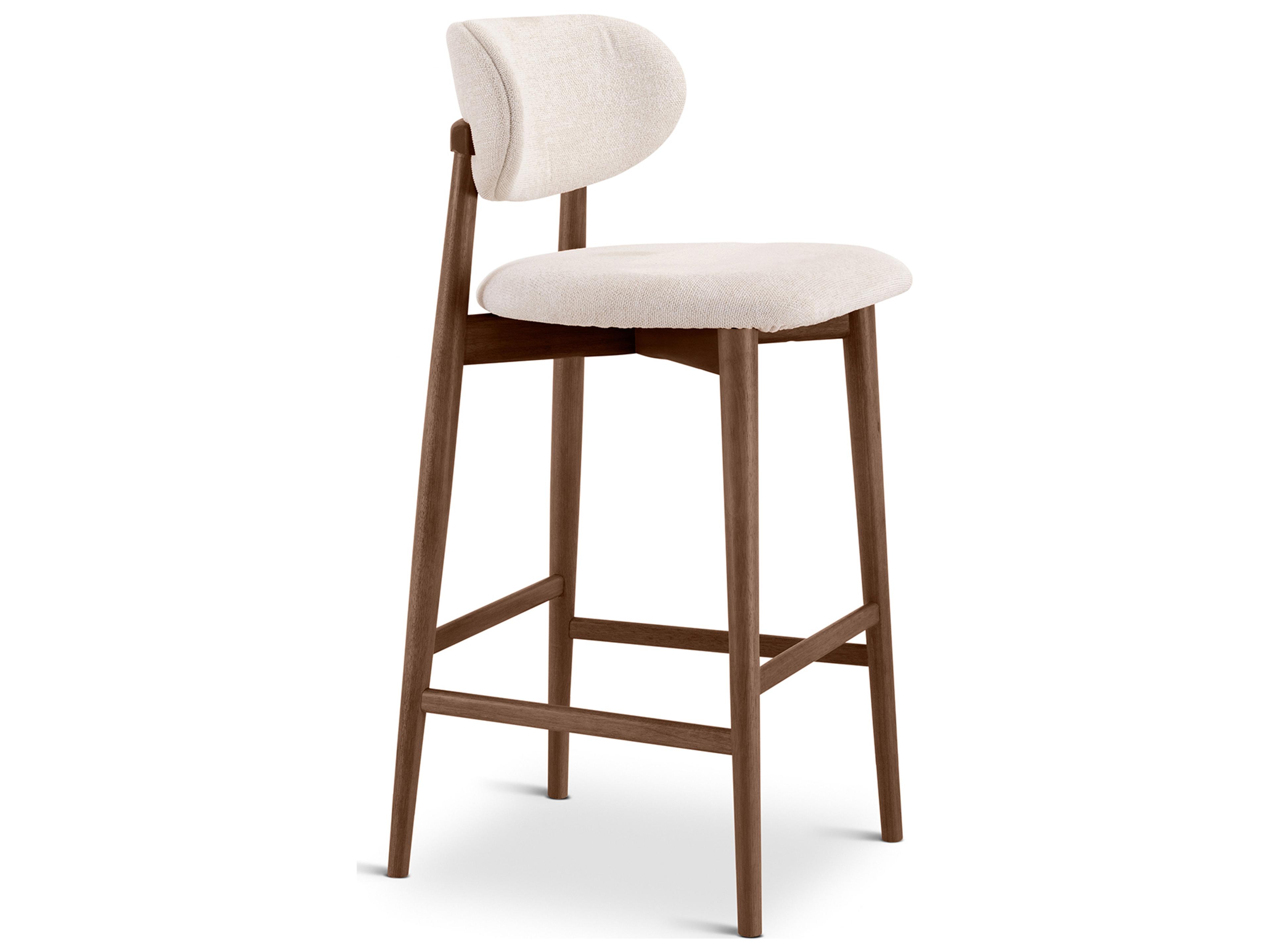 Urbia Lucia Harvest Natural Nogal Upholstered Solid Wood Bar Stool