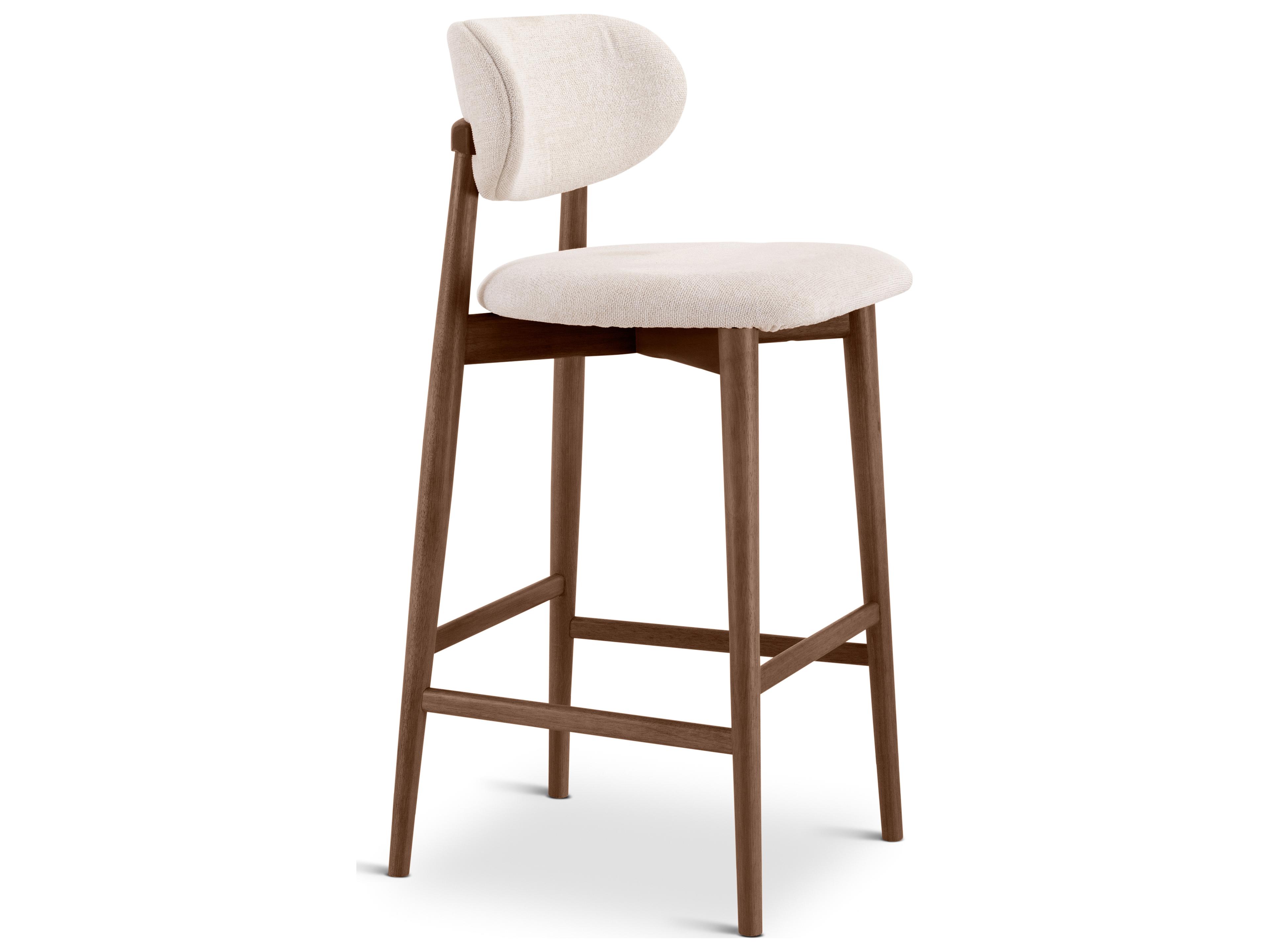 Urbia Lucia Harvest Natural Nogal Upholstered Solid Wood Bar Stool