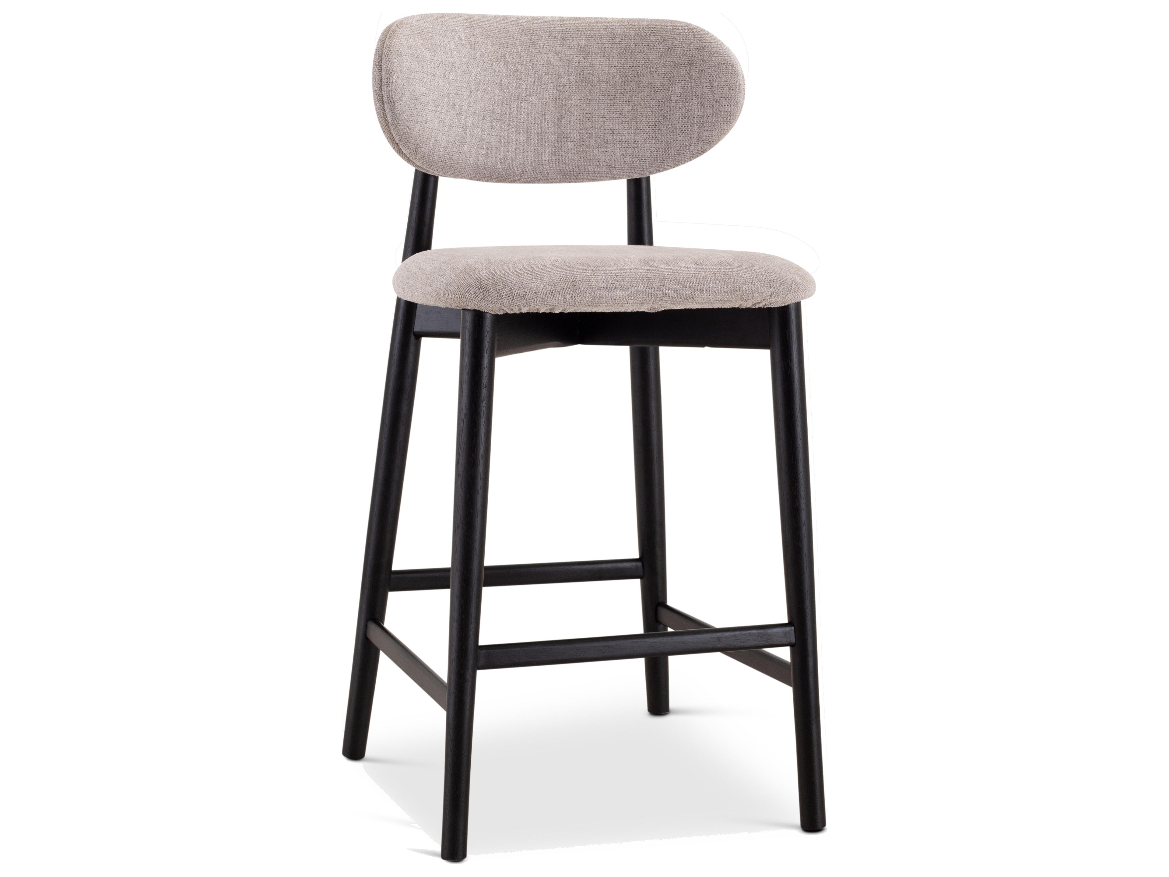 Lucia Harvest Jute Ebano Upholstered Solid Wood Counter Stool