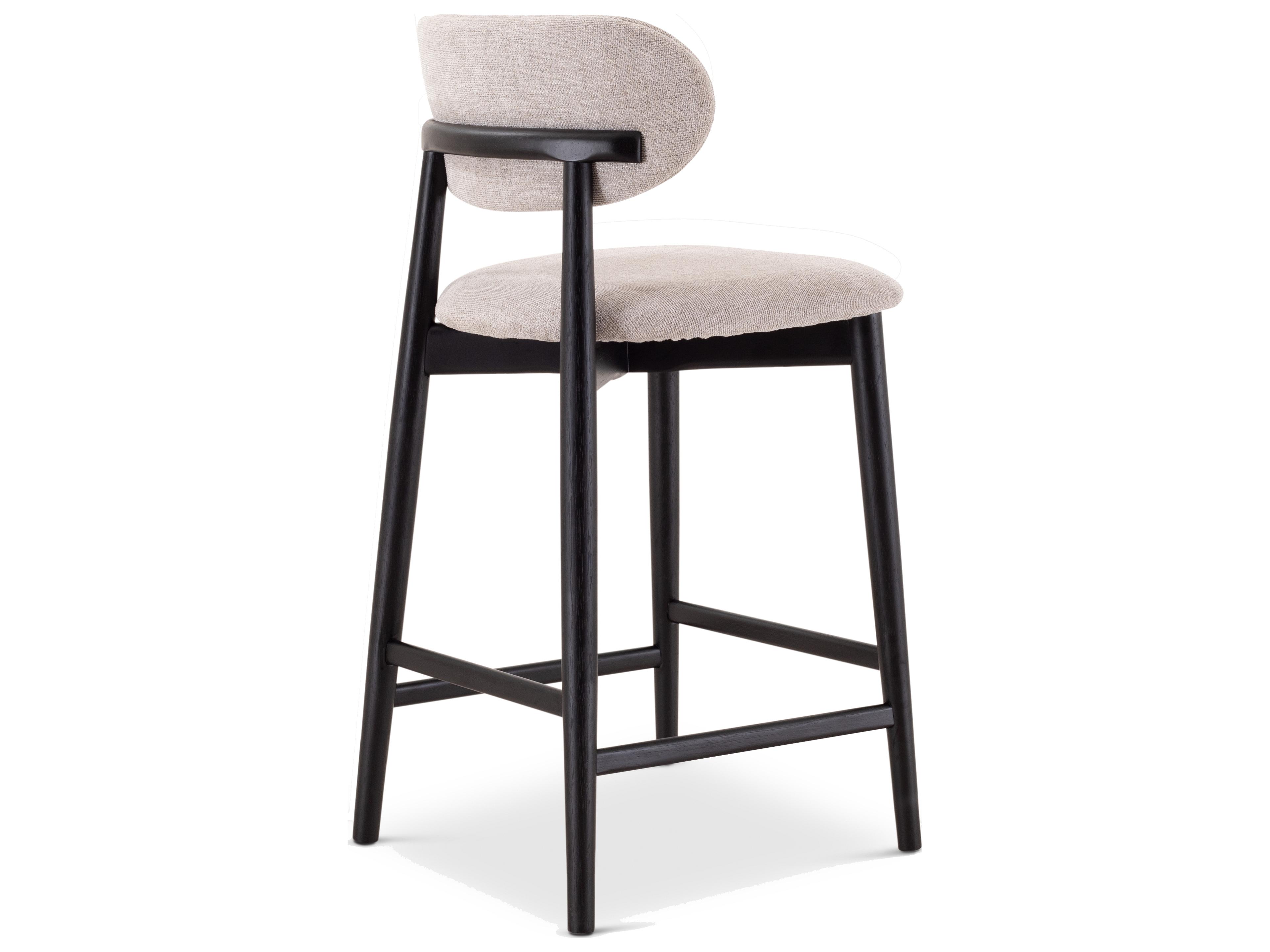 Urbia Lucia Harvest Jute Ebano Upholstered Solid Wood Counter Stool