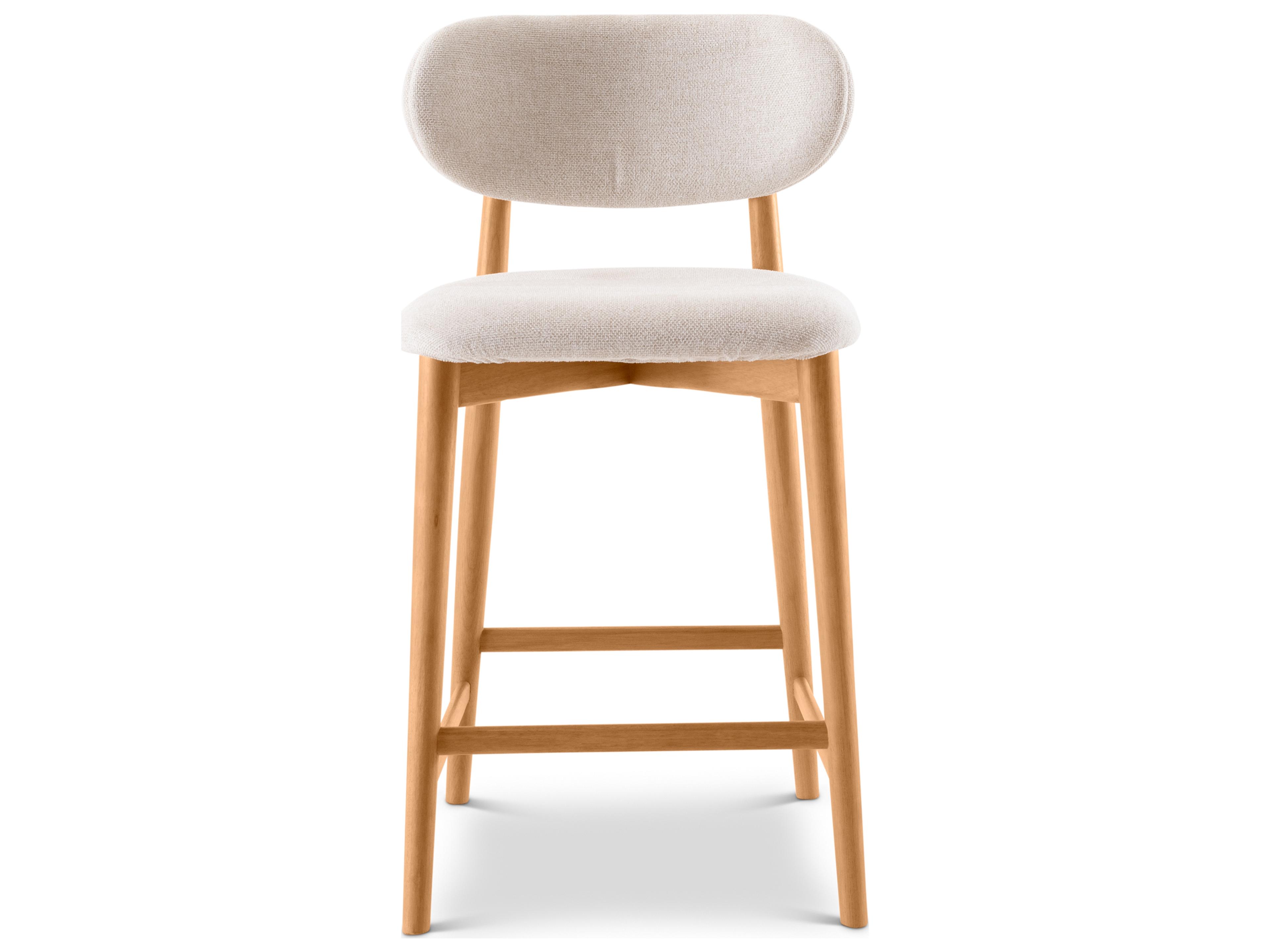 Lucia Harvest Natural Domasco Upholstered Solid Wood Counter Stool