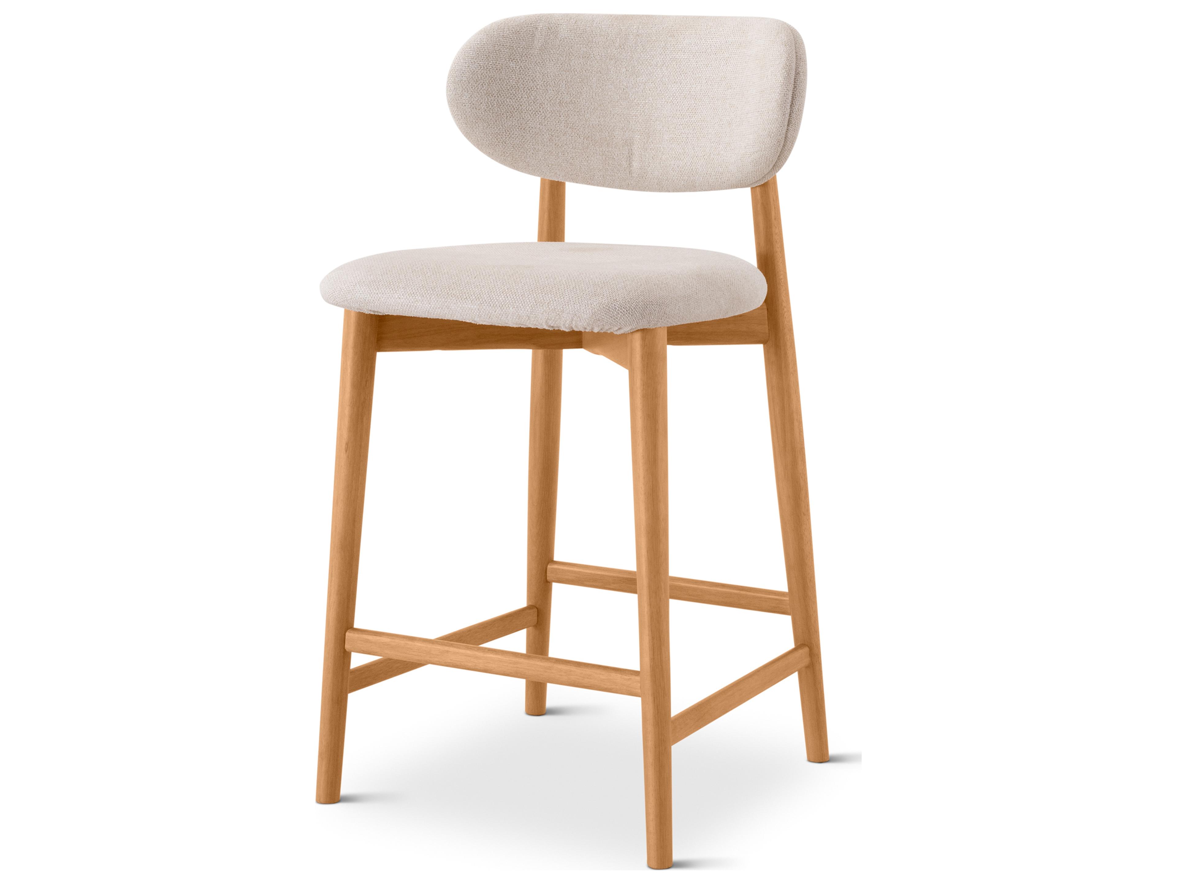 Urbia Lucia Harvest Natural Domasco Upholstered Solid Wood Counter Stool