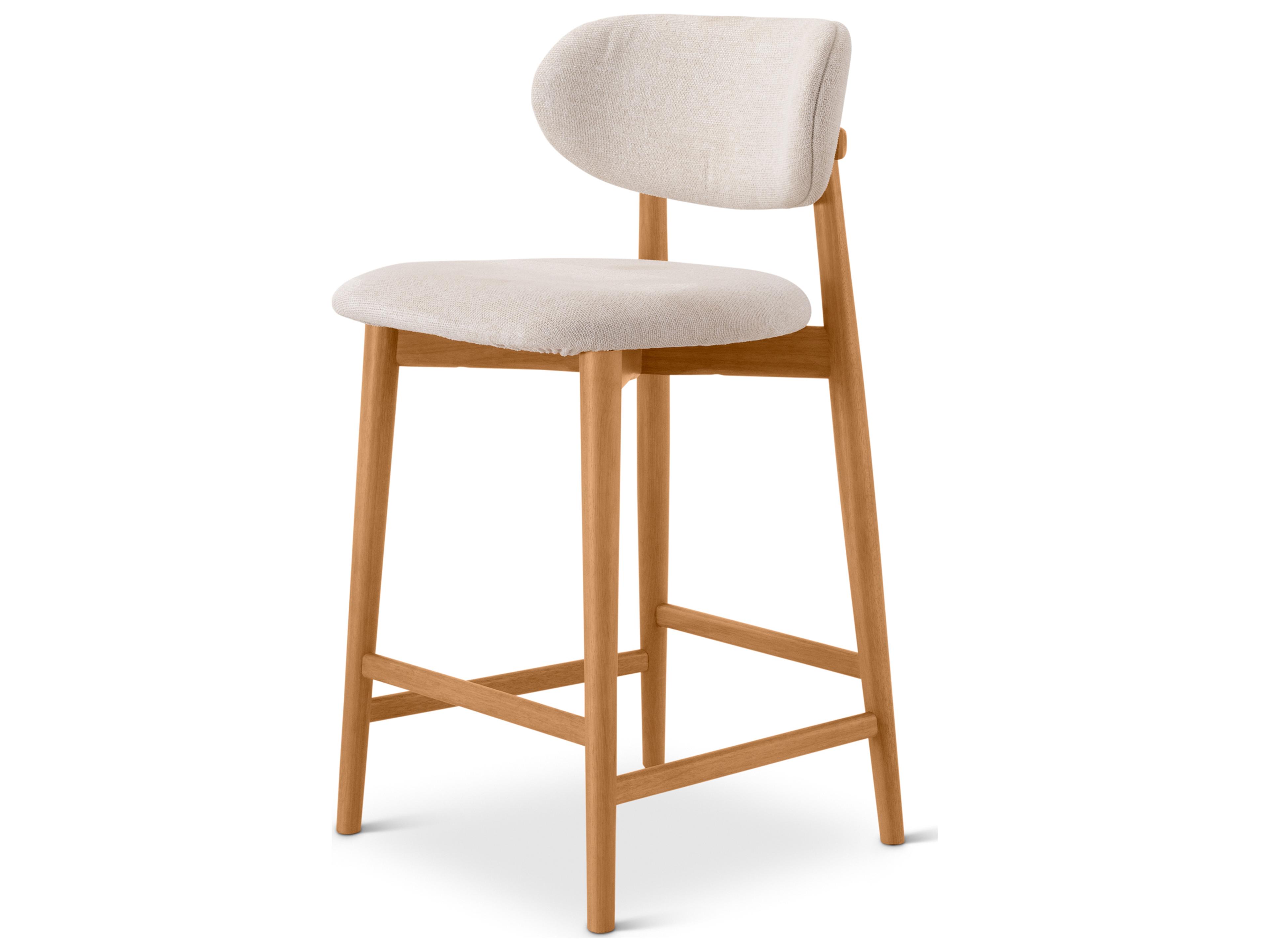 Urbia Lucia Harvest Natural Domasco Upholstered Solid Wood Counter Stool