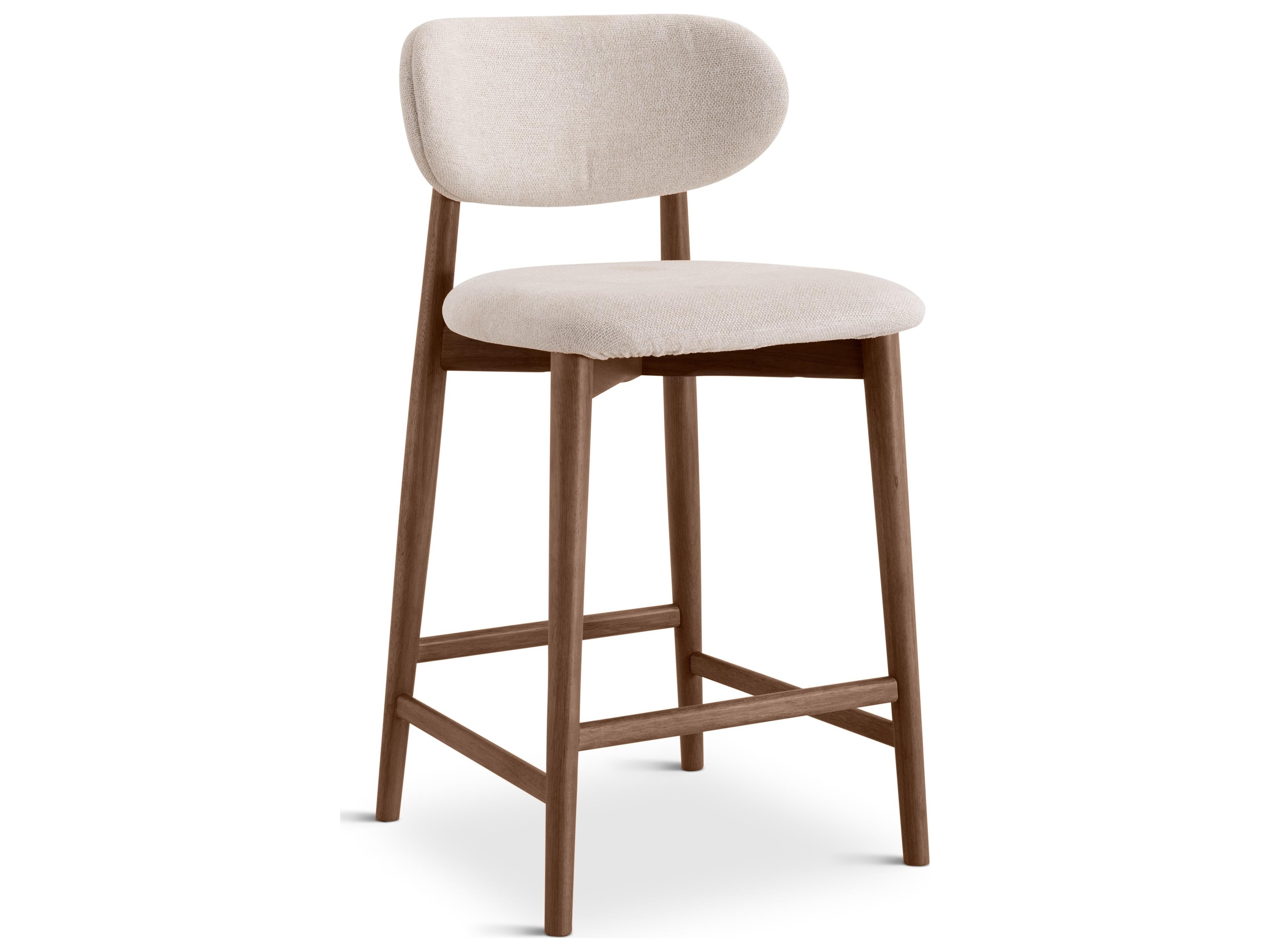 Lucia Harvest Natural Nogal Upholstered Solid Wood Counter Stool