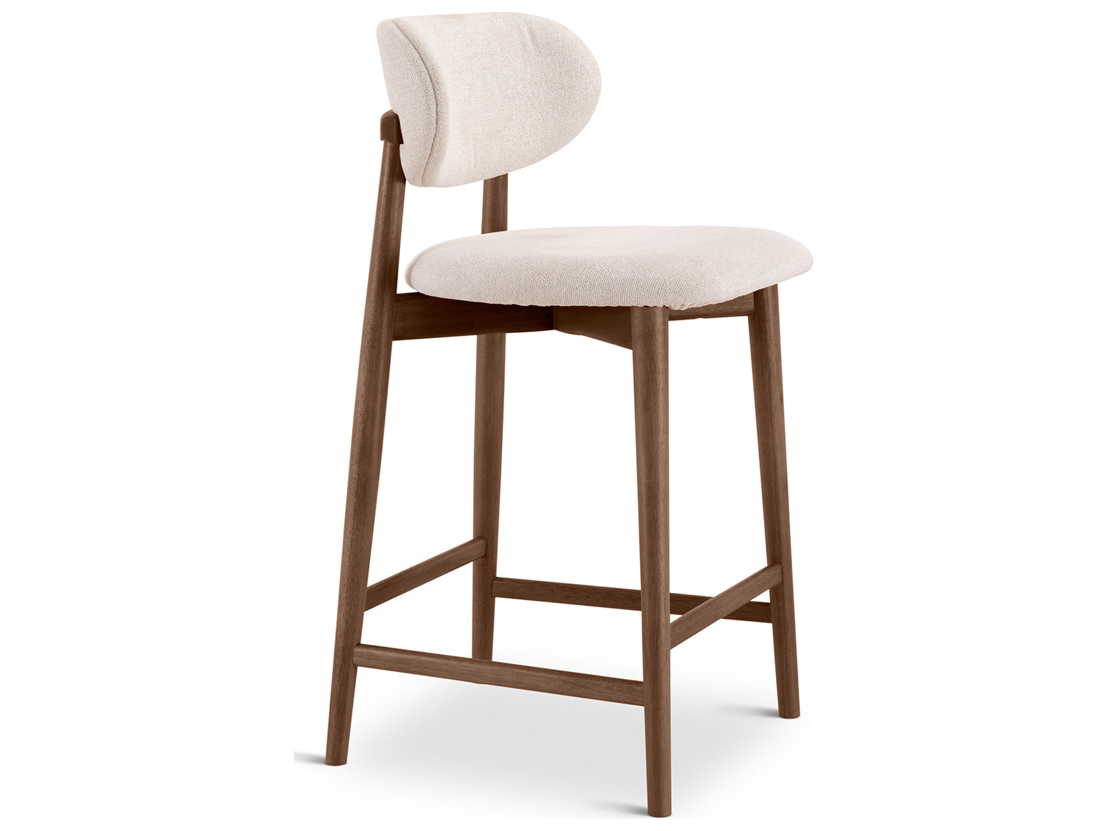 Urbia Lucia Harvest Natural Nogal Upholstered Solid Wood Counter Stool