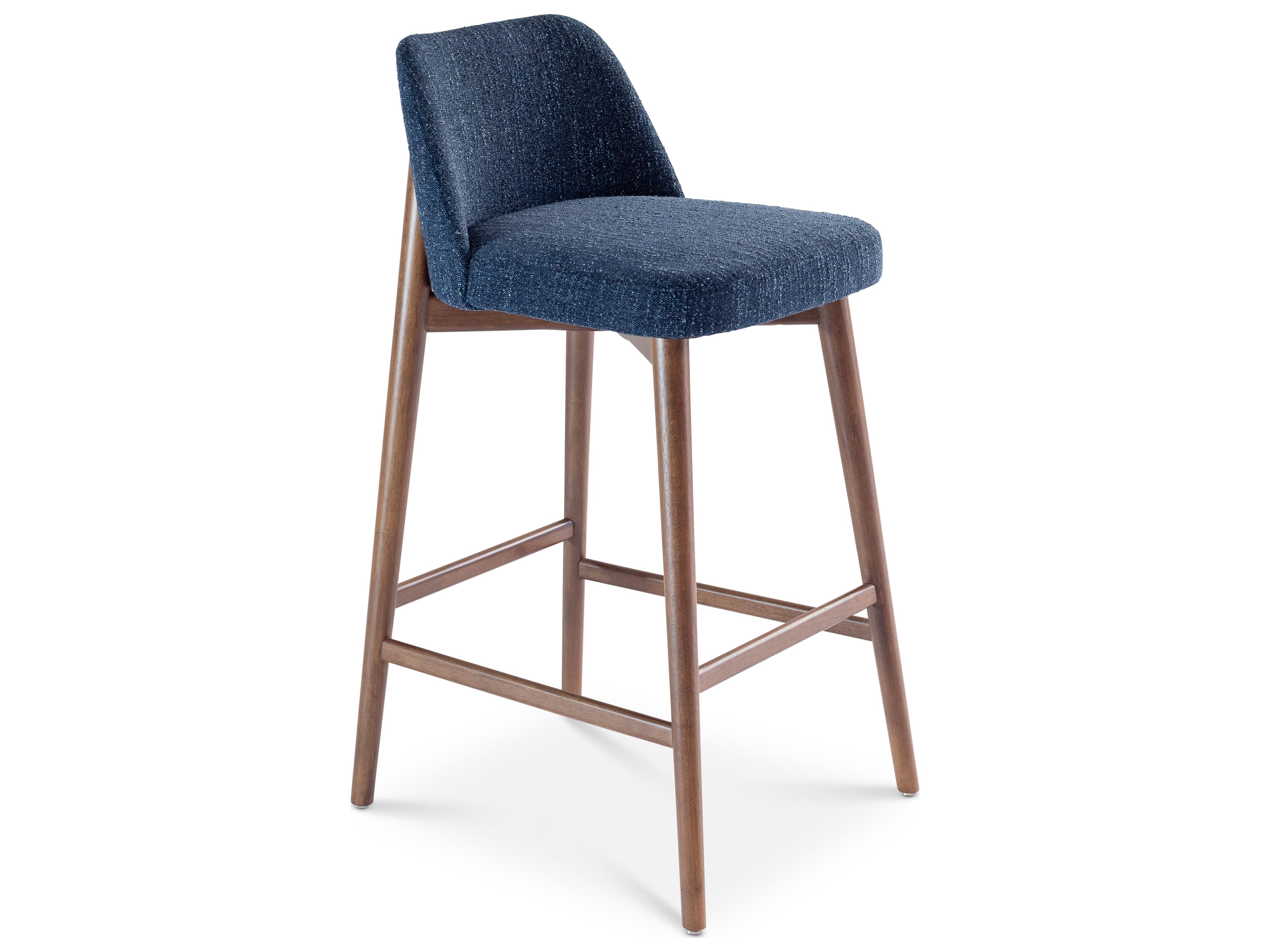 Tonia Blue Mix nogal Upholstered Bar Stool