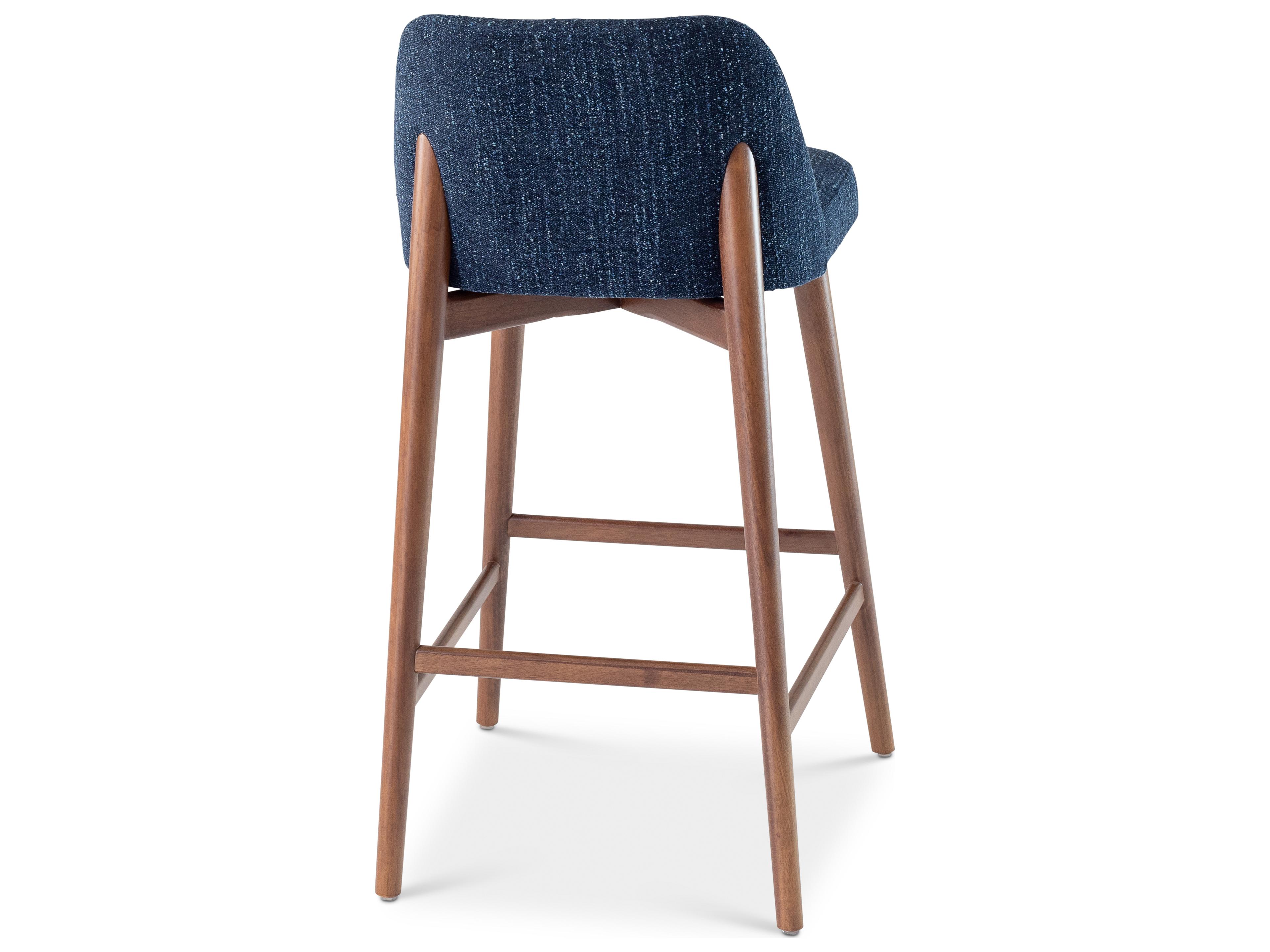 Urbia Tonia Blue Mix nogal Upholstered Bar Stool