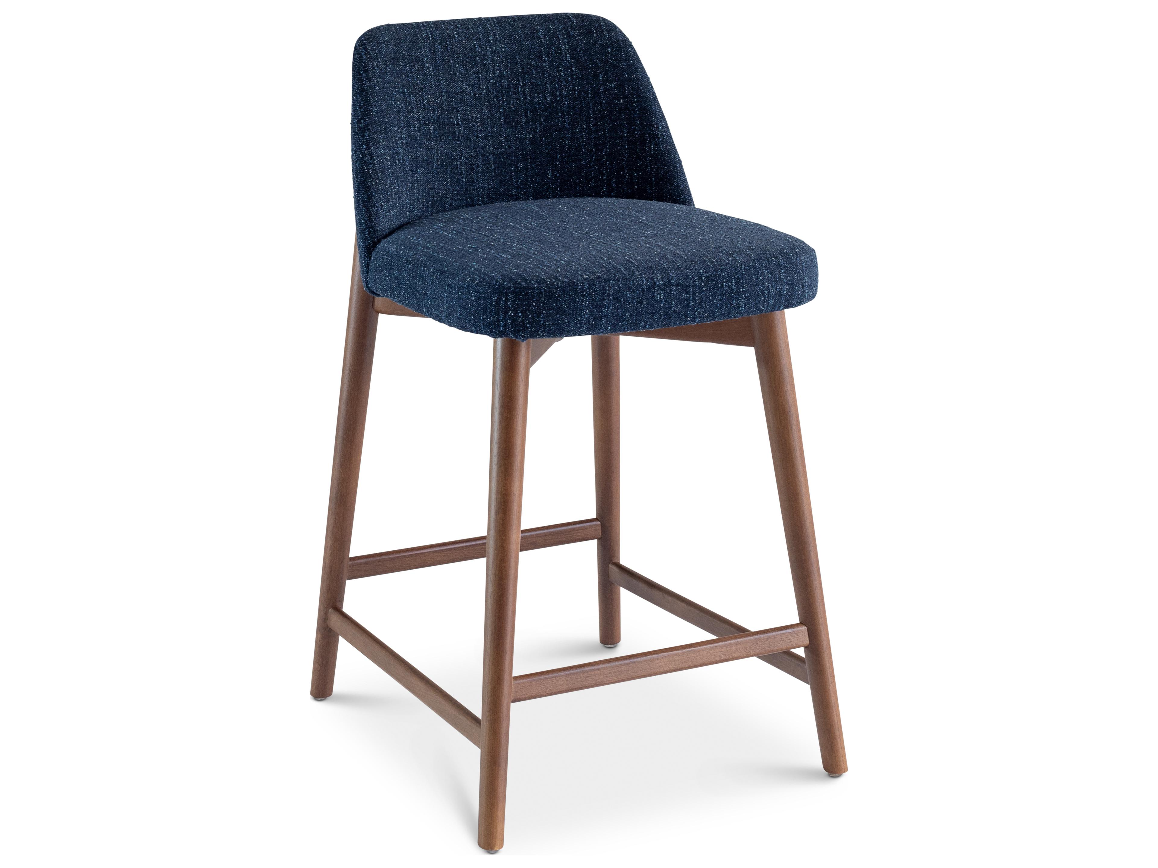 Tonia Blue Mix nogal Upholstered Counter Stool
