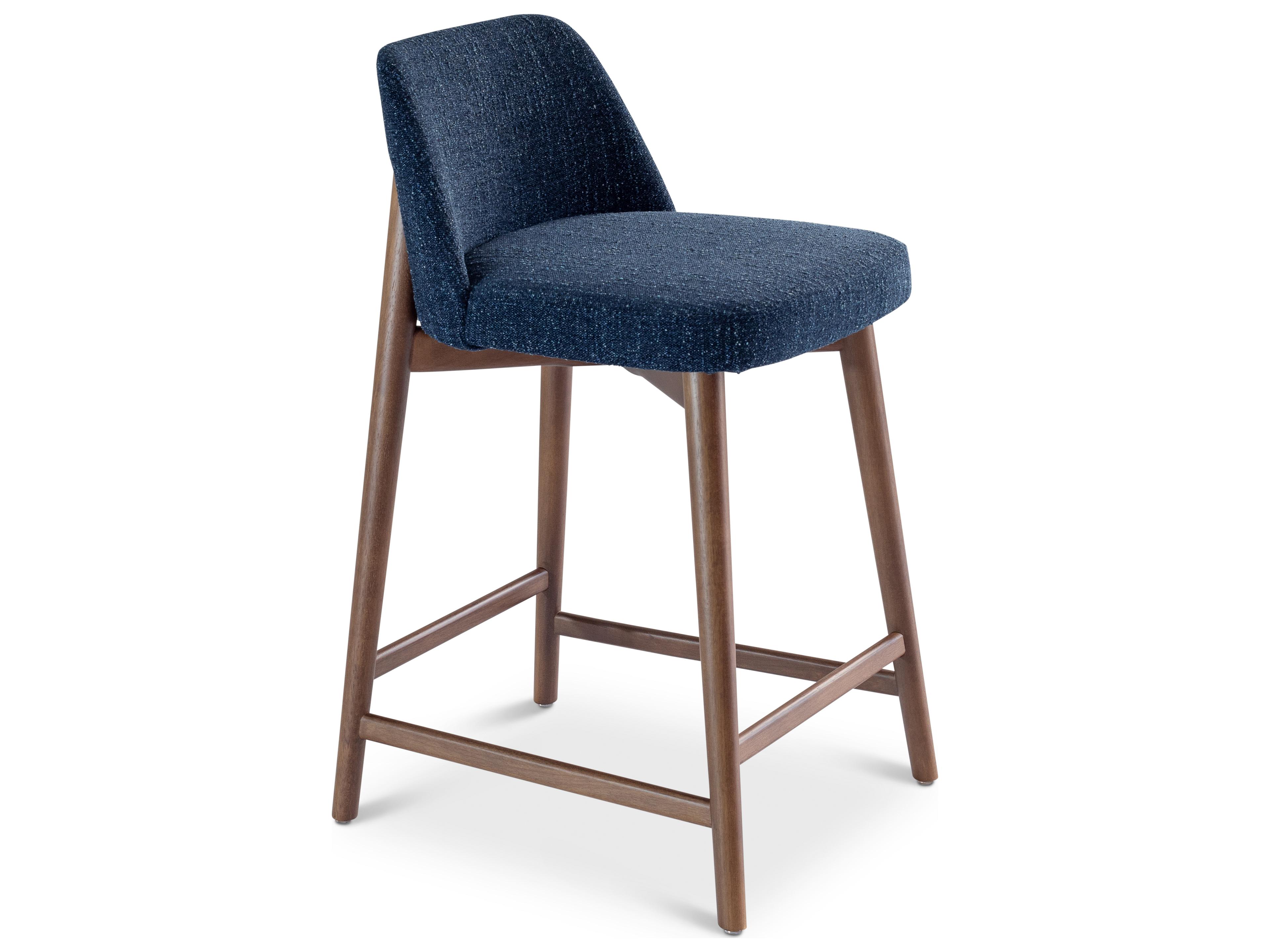 Urbia Tonia Blue Mix nogal Upholstered Counter Stool