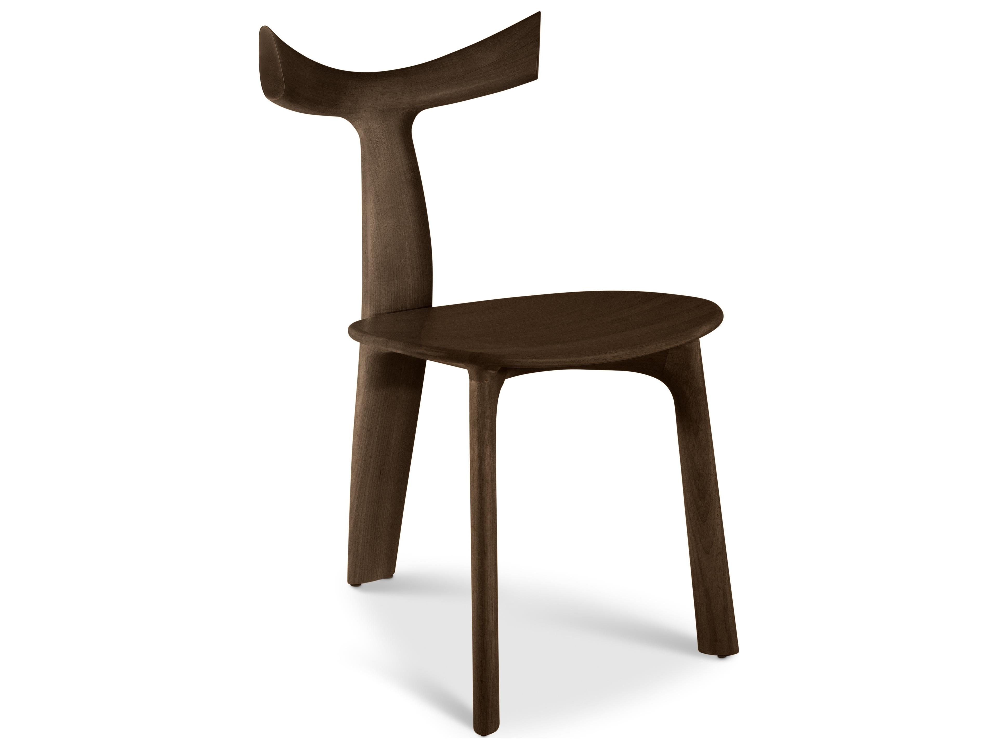 Modern Brazilian Brown Armless Dining Chair
