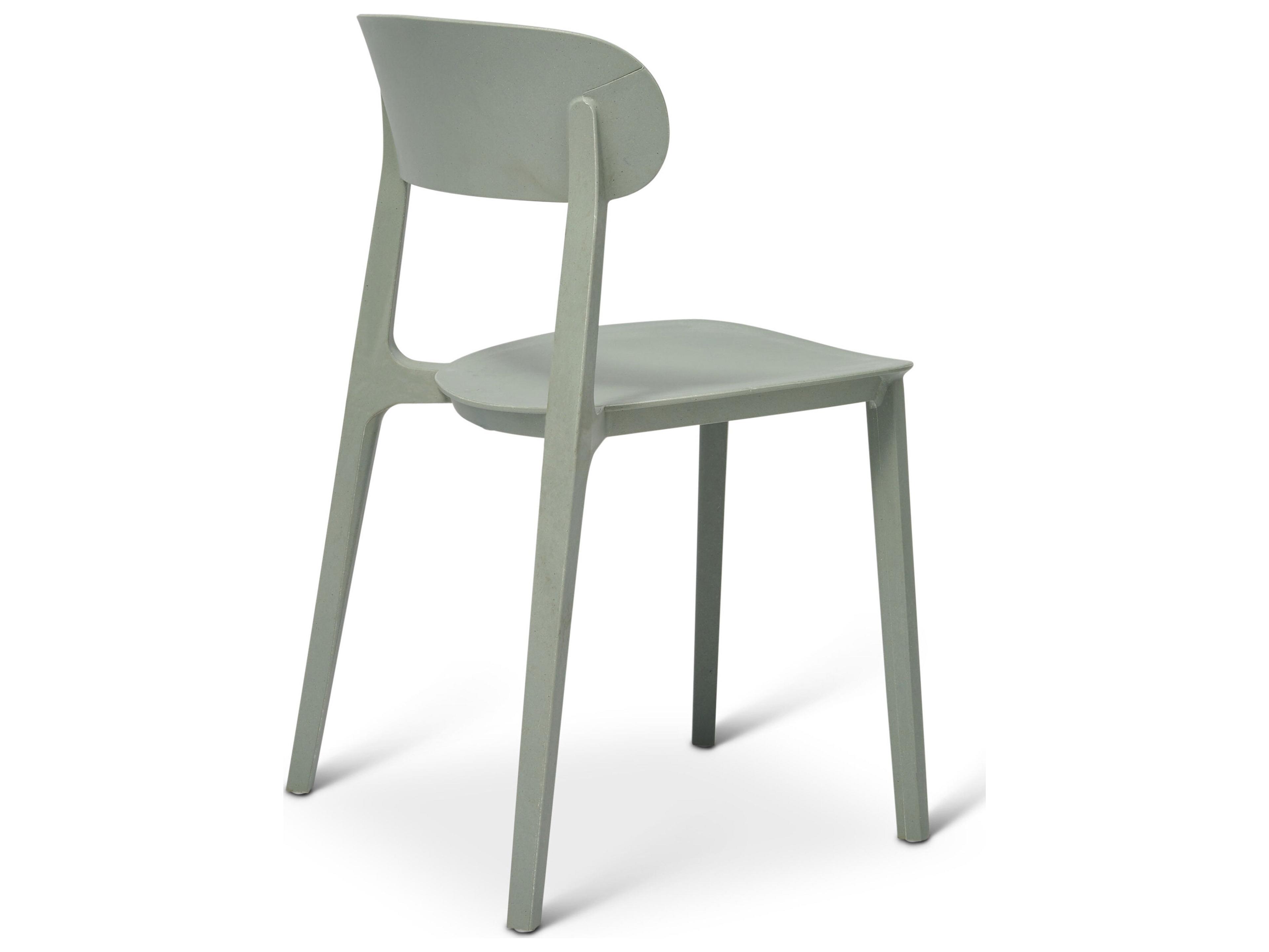 Urbia Metro Spencer Eco-Friendly Outdoor Stacking Chair Set of 4 Moss Grey