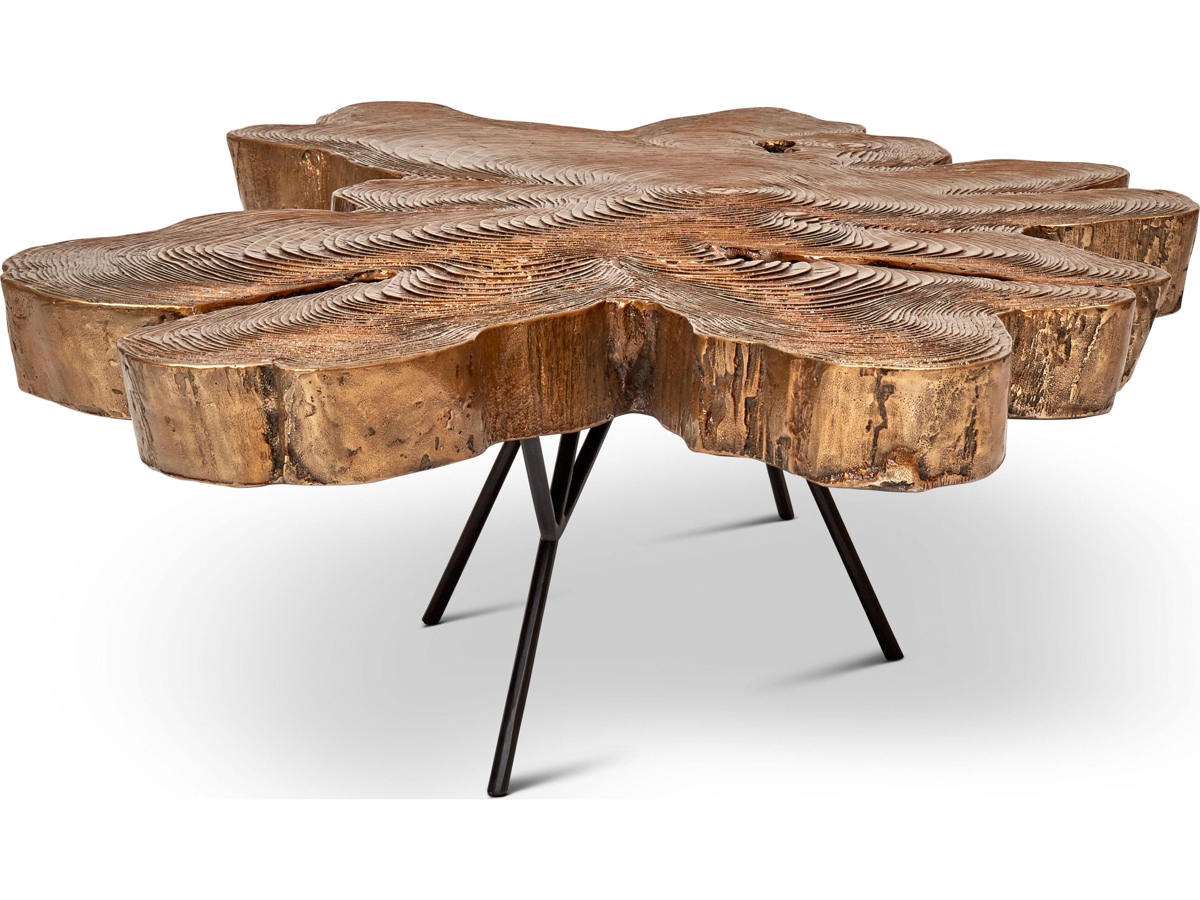 Easton Slab Coffee Table Antique Brass