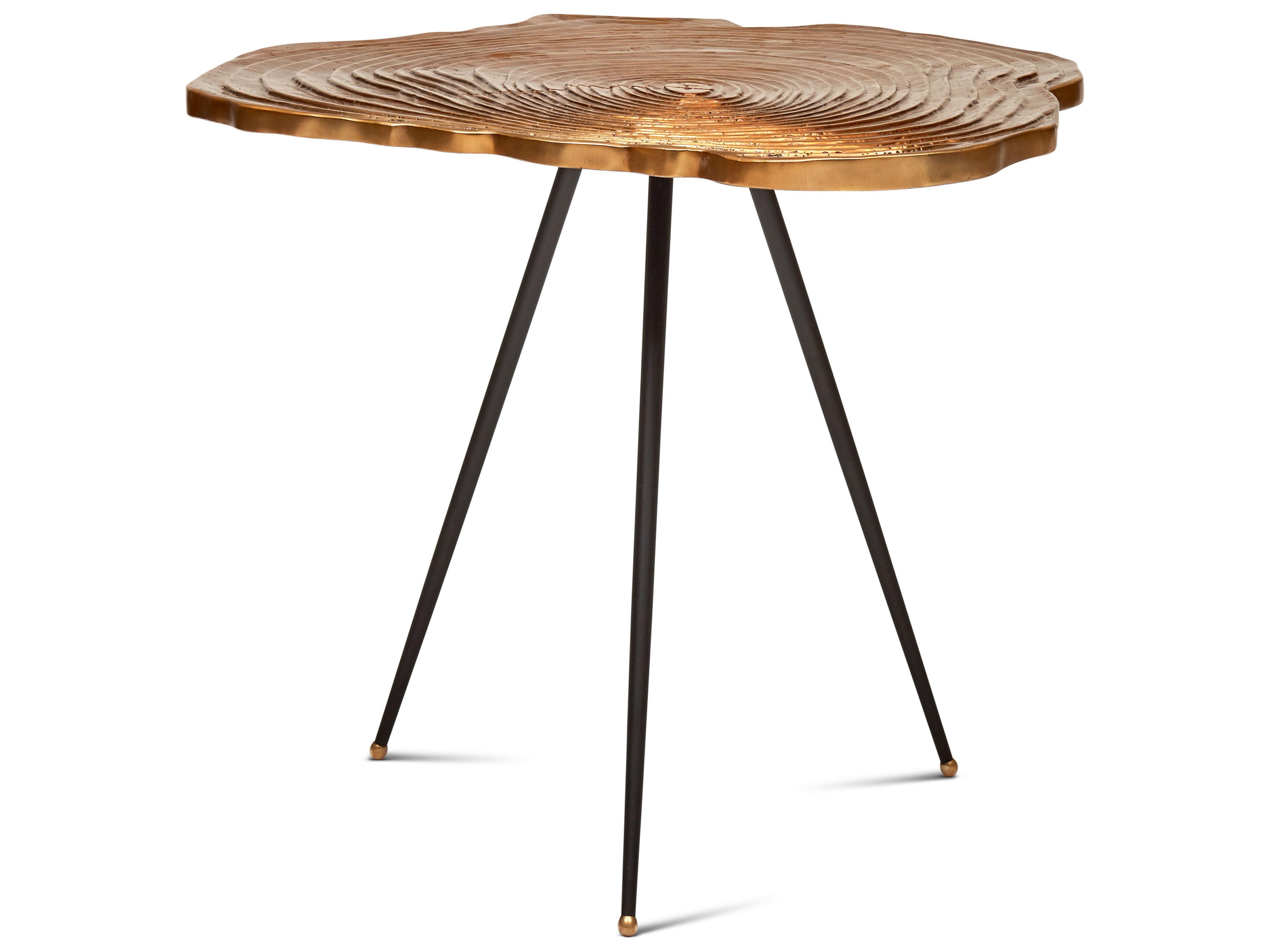 Easton End Table Antique Brass Cast Aluminum