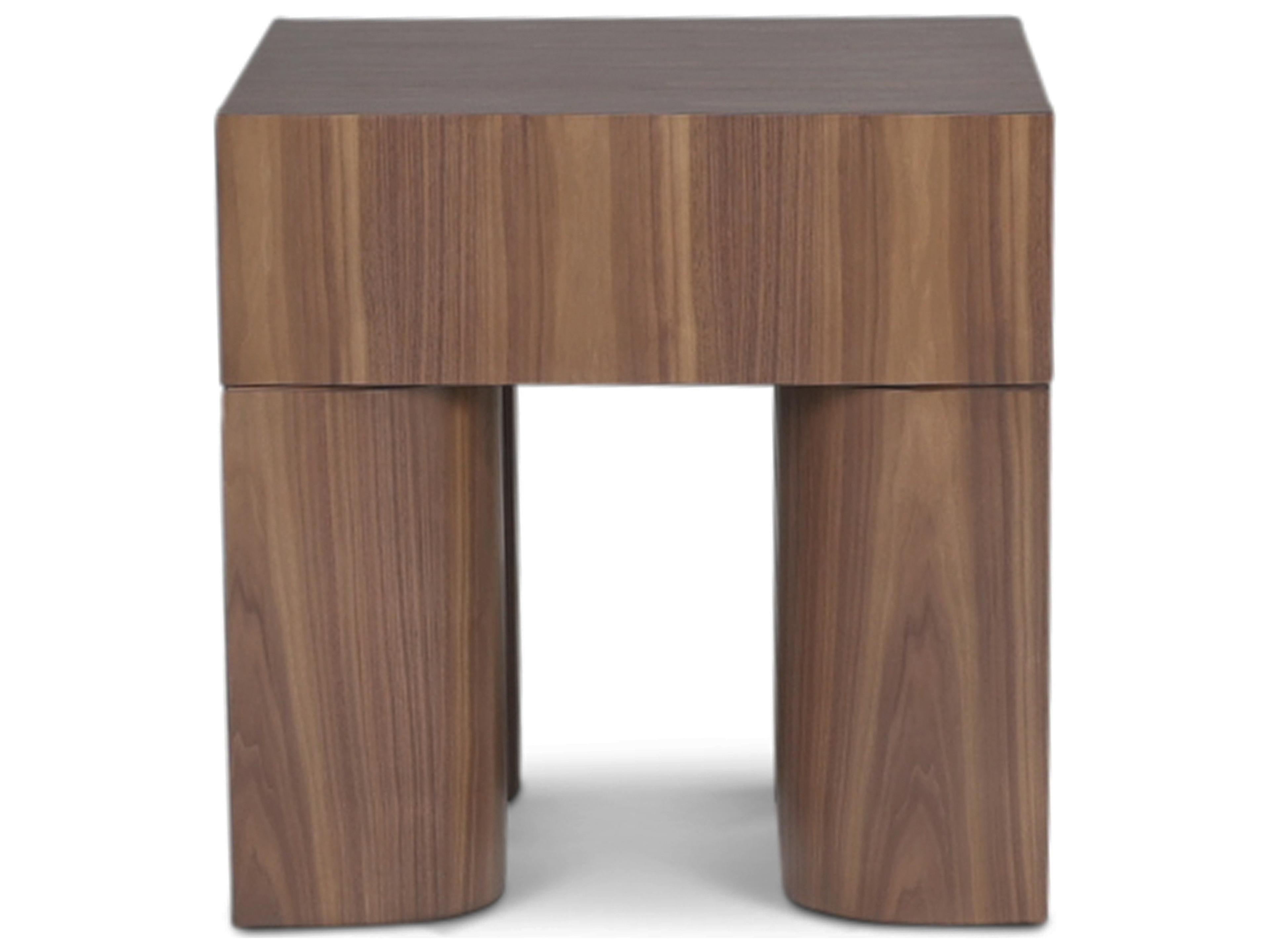 Eka Square Wood Walnut End Table