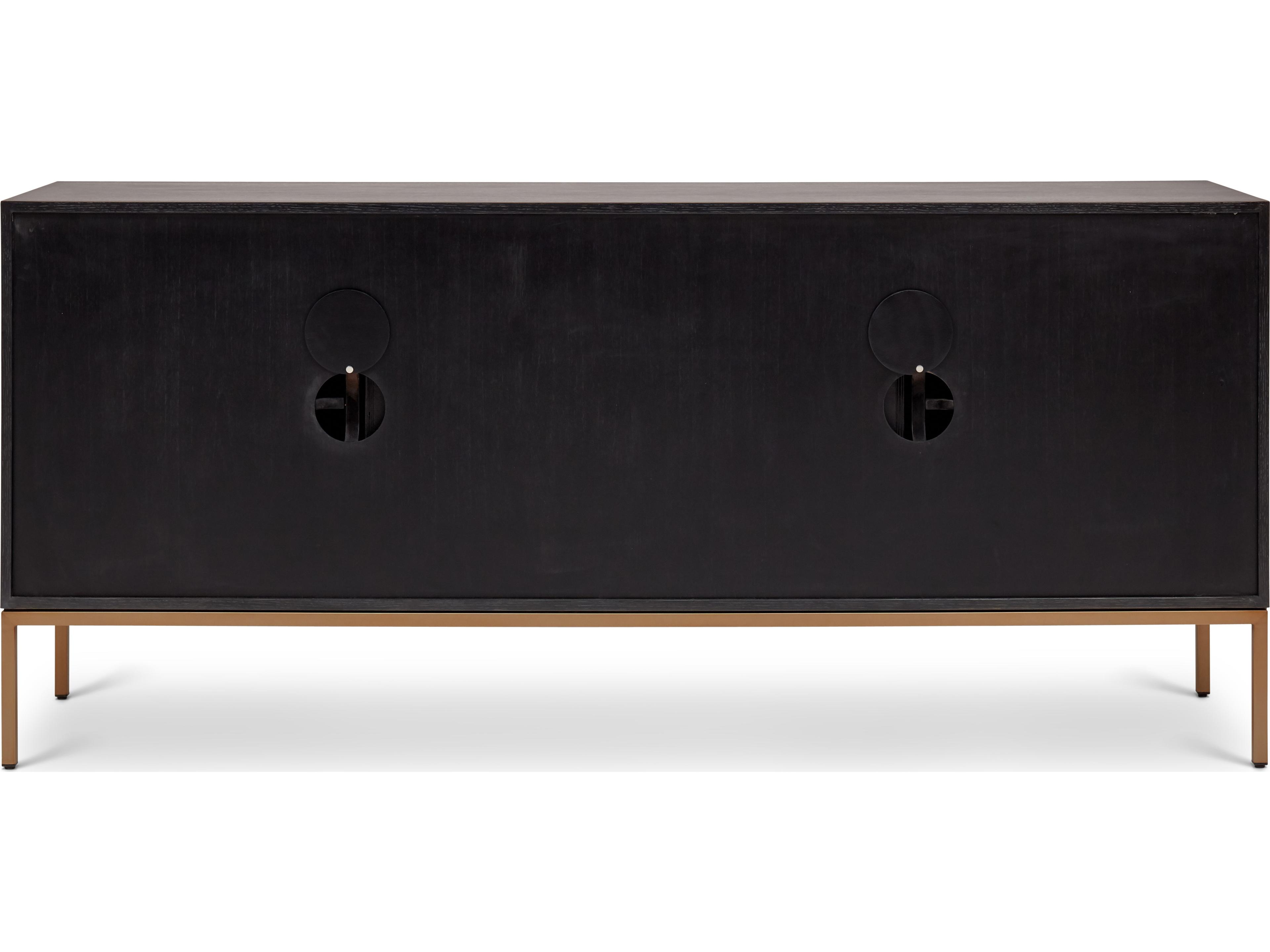 Urbia Ie Series 71" Oak Wood Charcoal Brass Sideboard