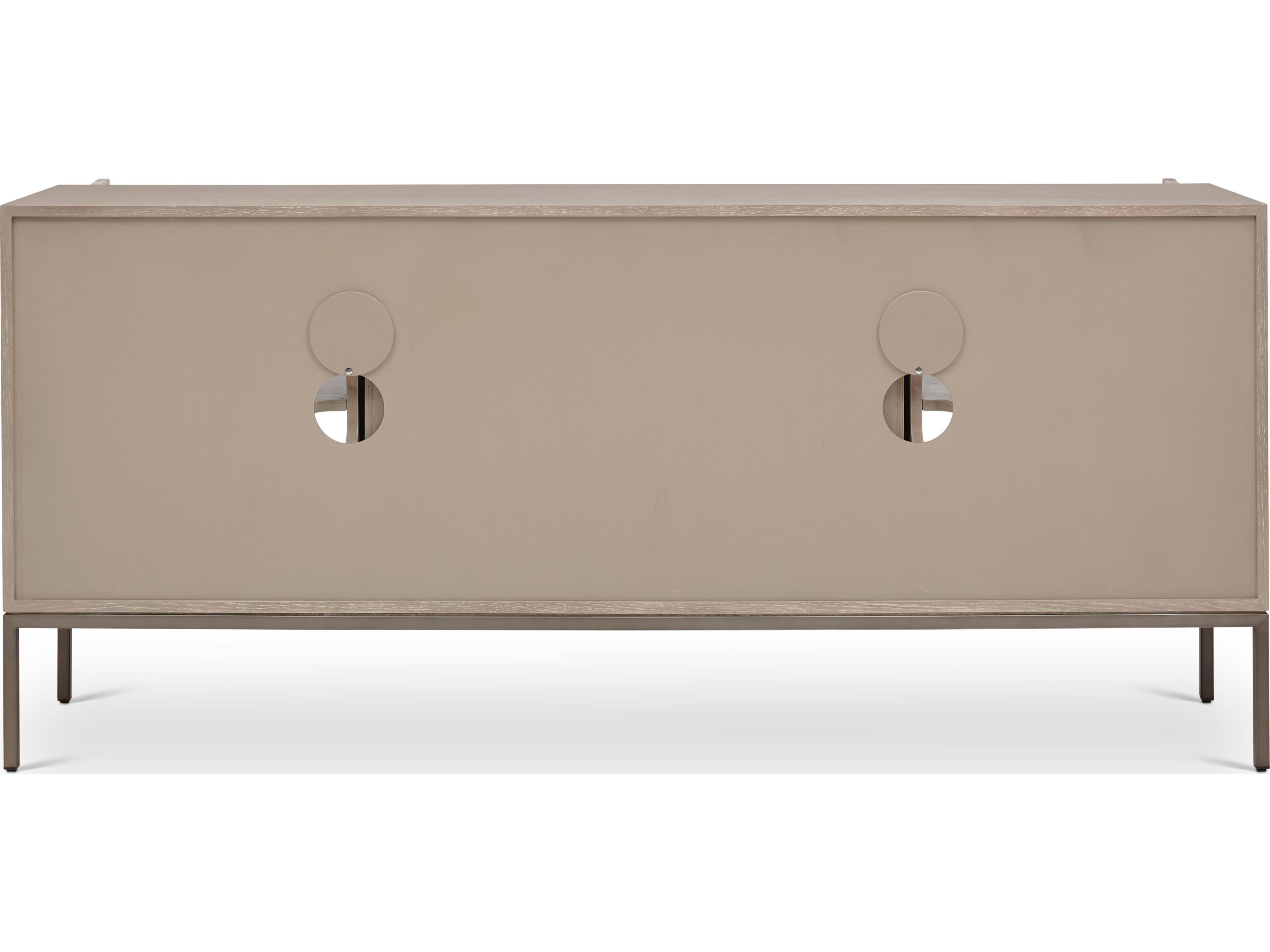 Urbia Ie Series 71" Oak Wood Taupe Grey Gun Metal Sideboard