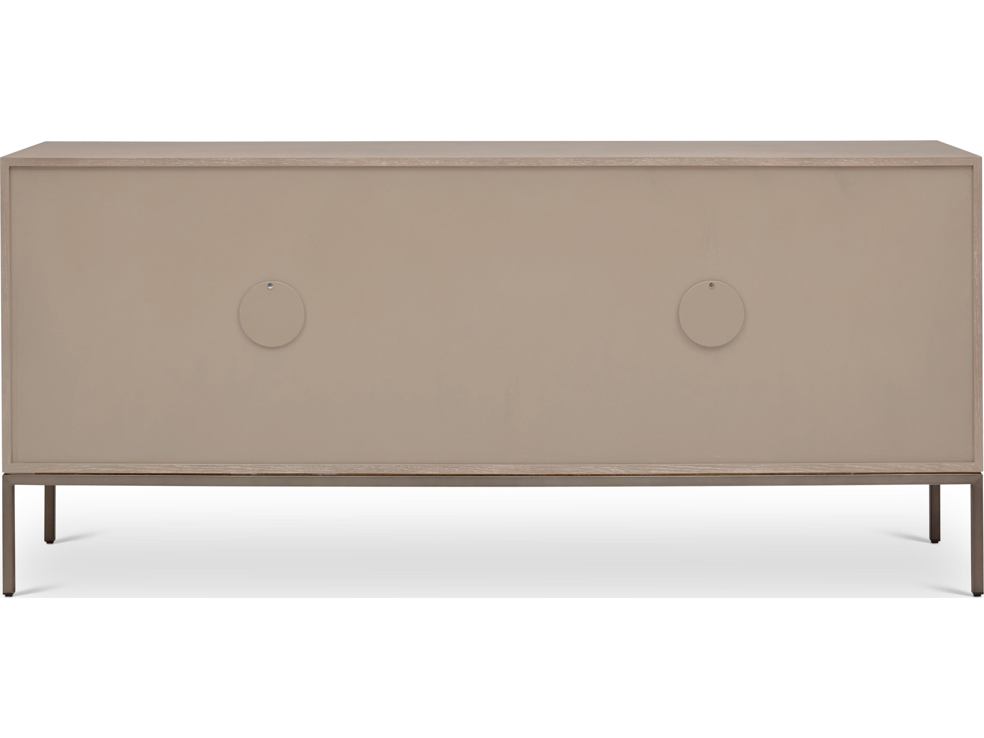 Urbia Ie Series 71" Oak Wood Taupe Grey Gun Metal Sideboard