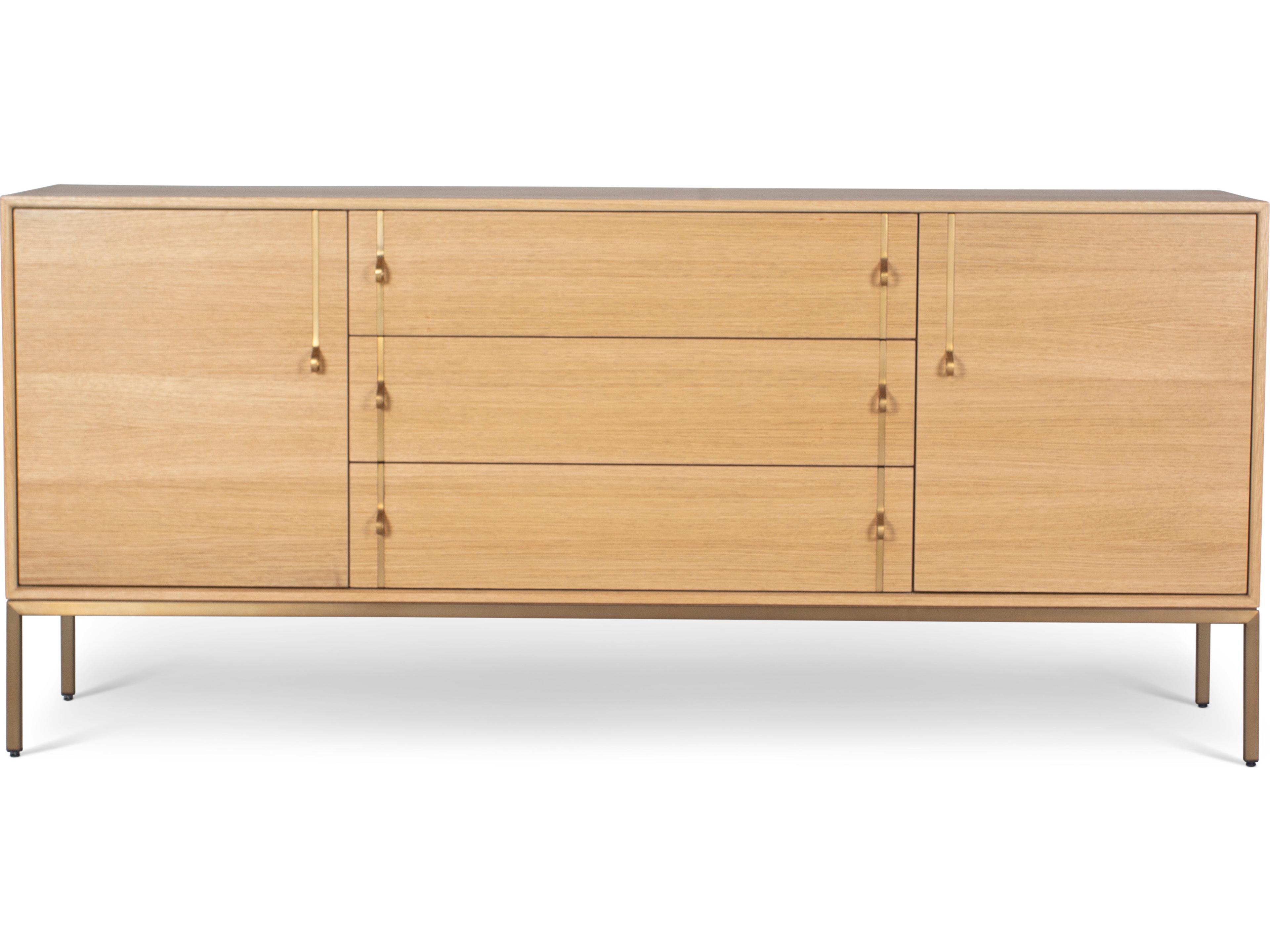 Sideboard IE Series Holly White Oak Brass Legs