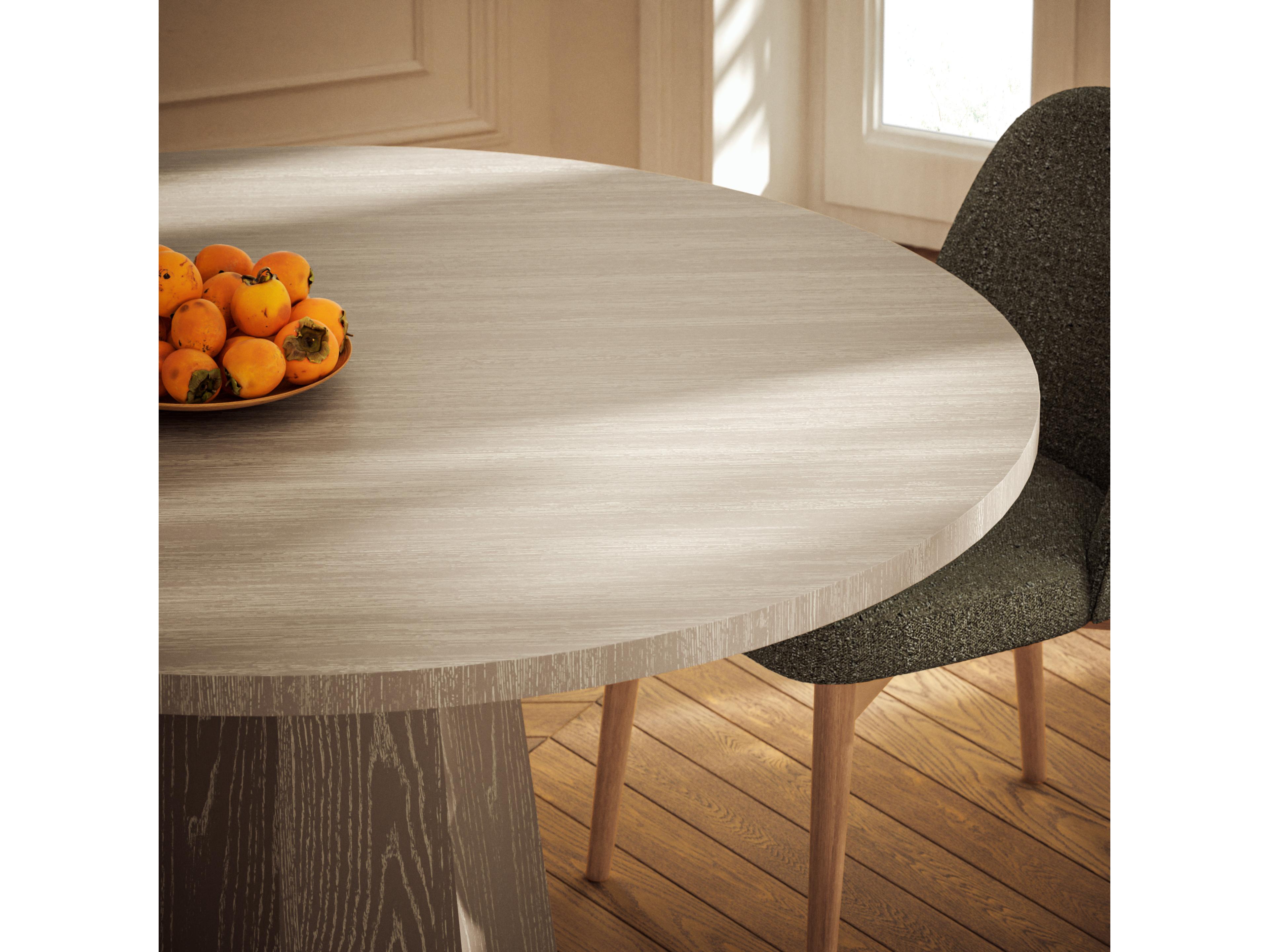 Urbia Ie Series Round Wood Taupe Grey Dining Table
