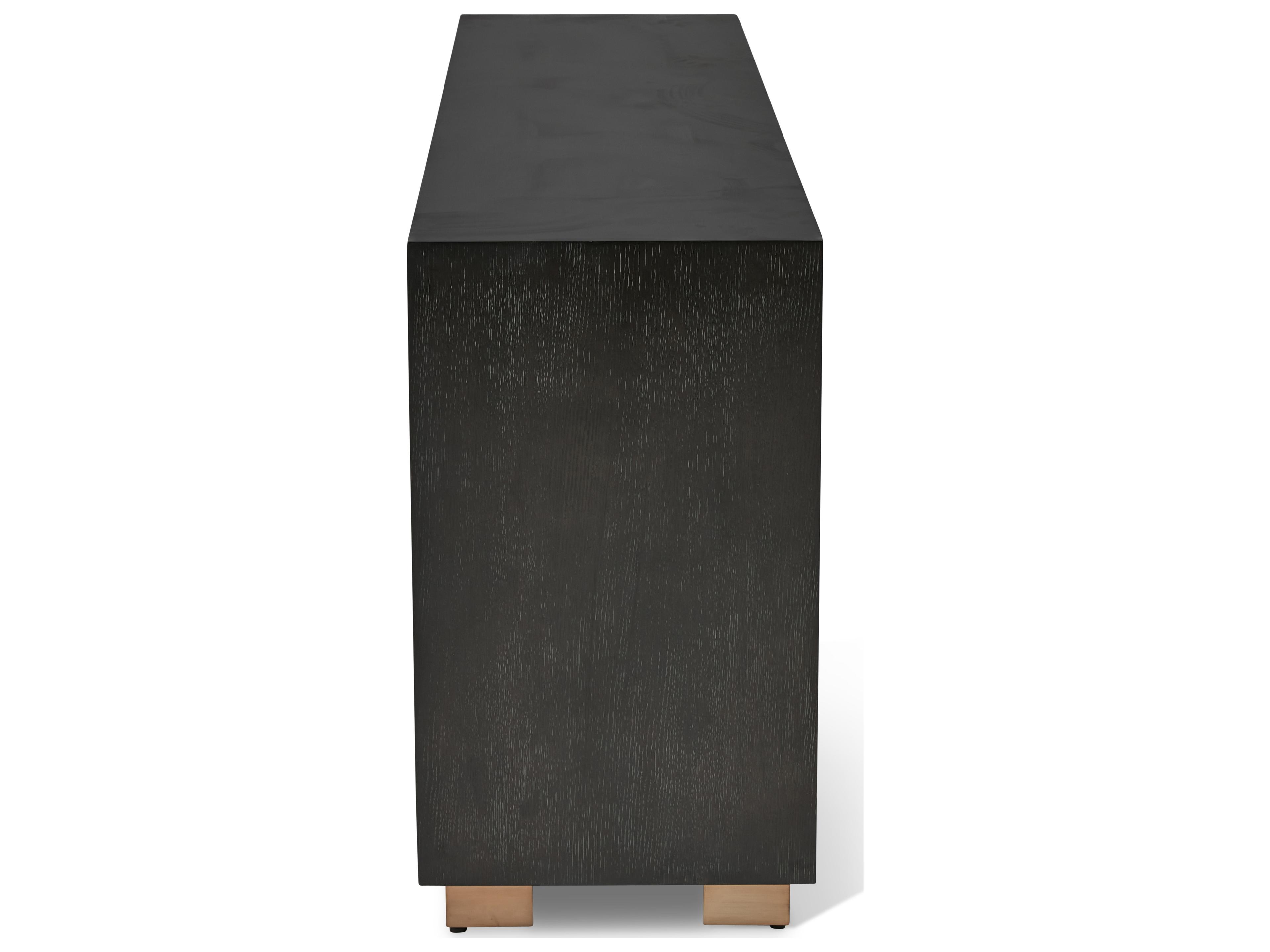 Urbia Ie Series 74" Oak Wood Charcoal Gold Sideboard