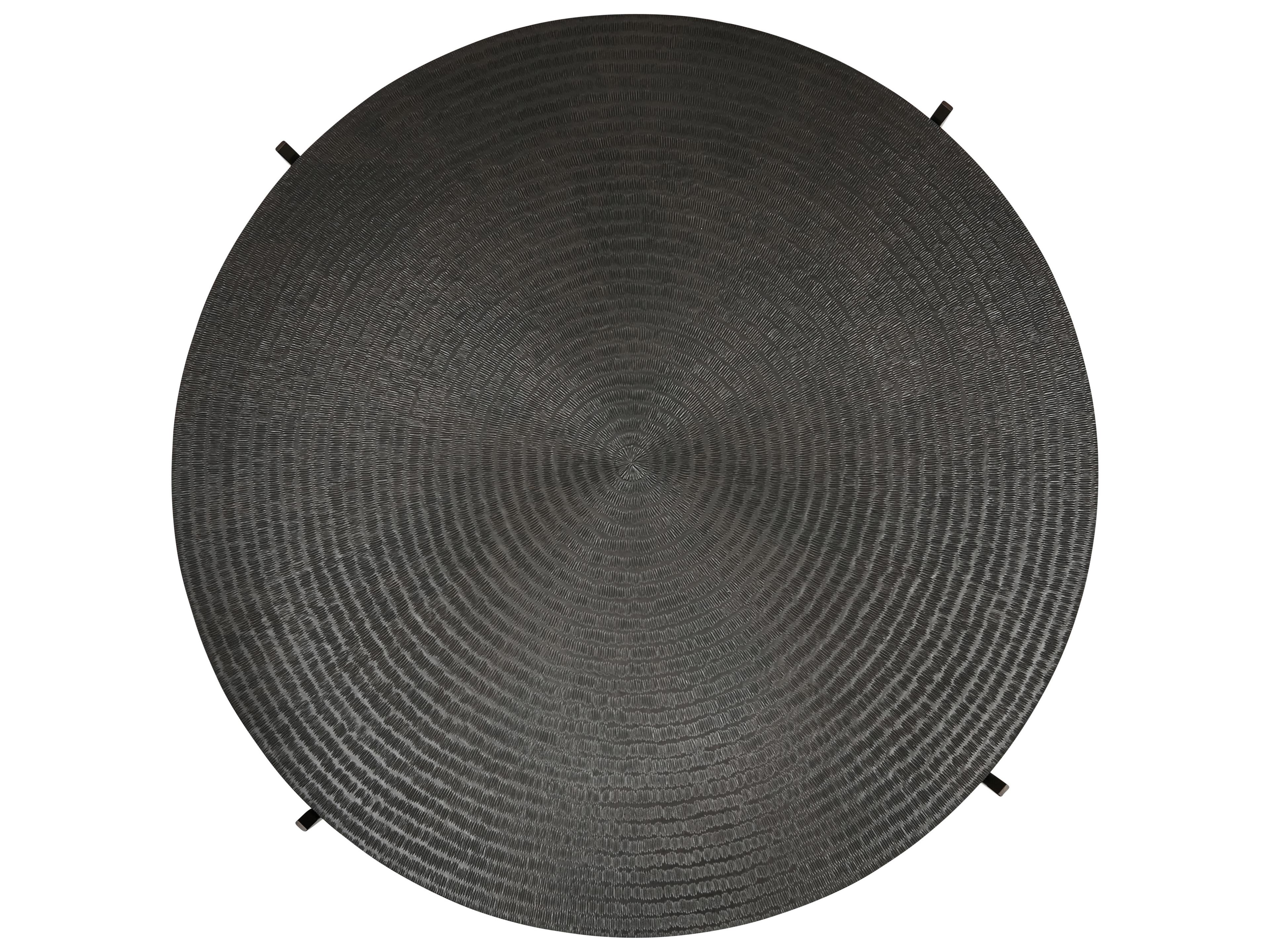 Urbia Ie Series Round Metal Antique Copper Bronze Coffee Table