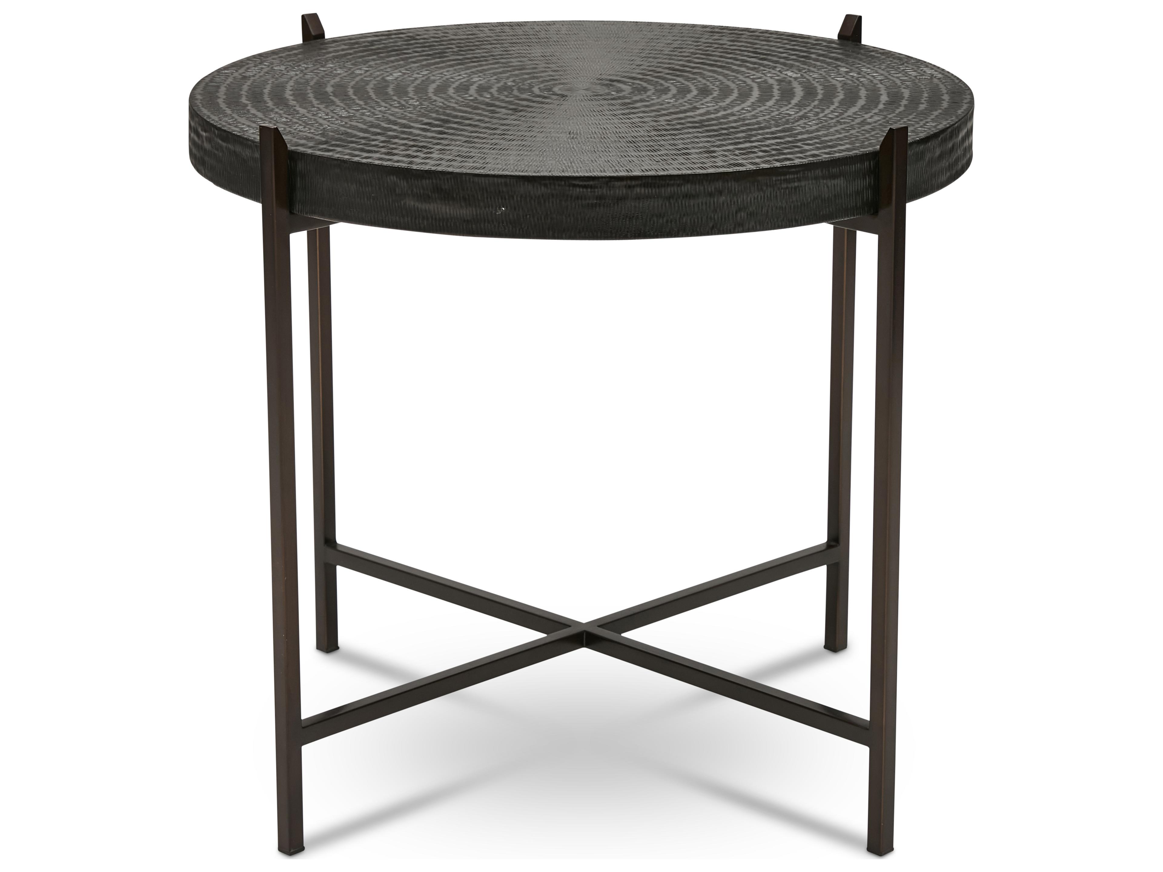 Sanskrit End Table Hammered Copper Top