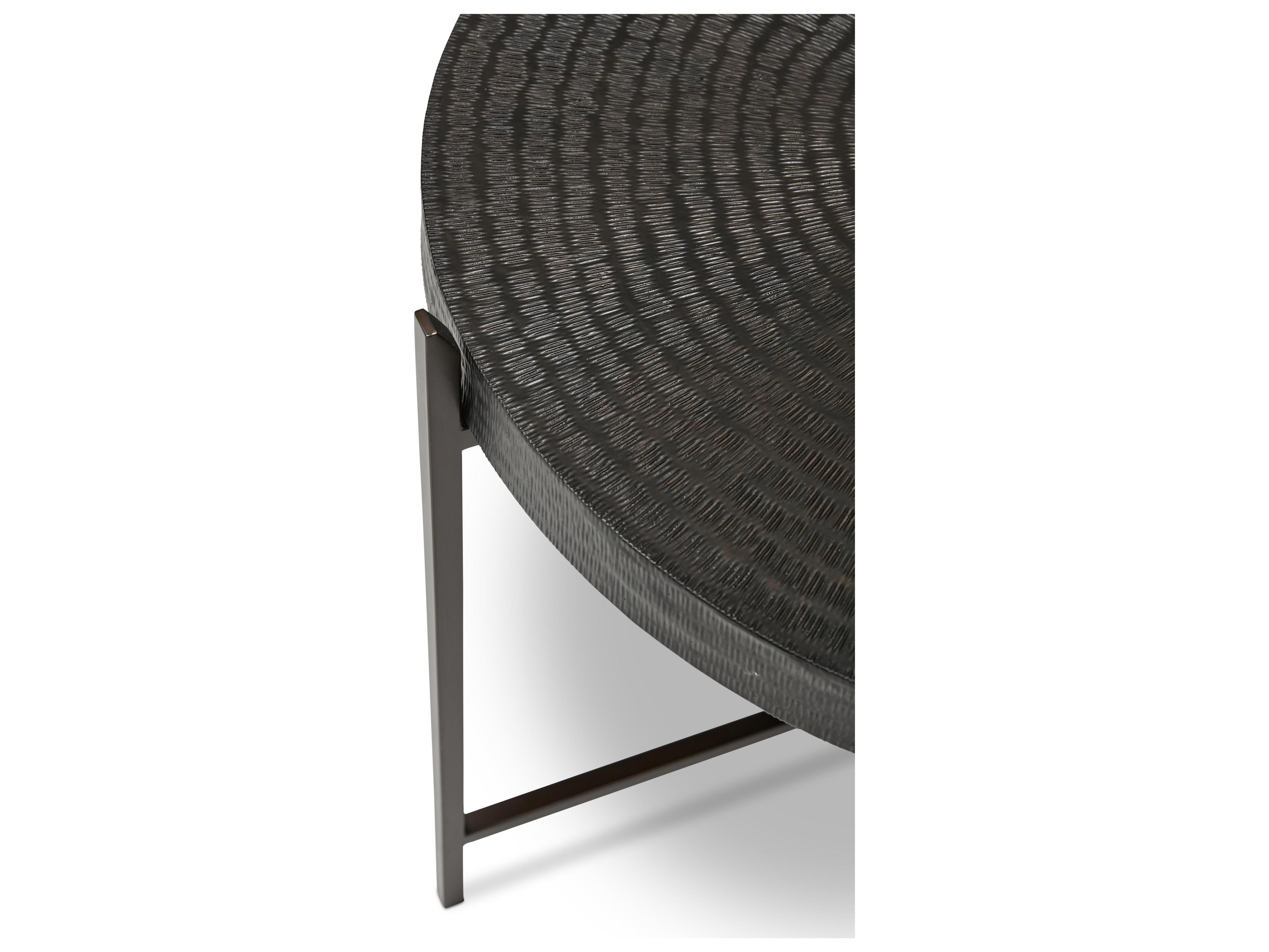 Urbia Ie Series Round Metal Antique Copper Bronze End Table