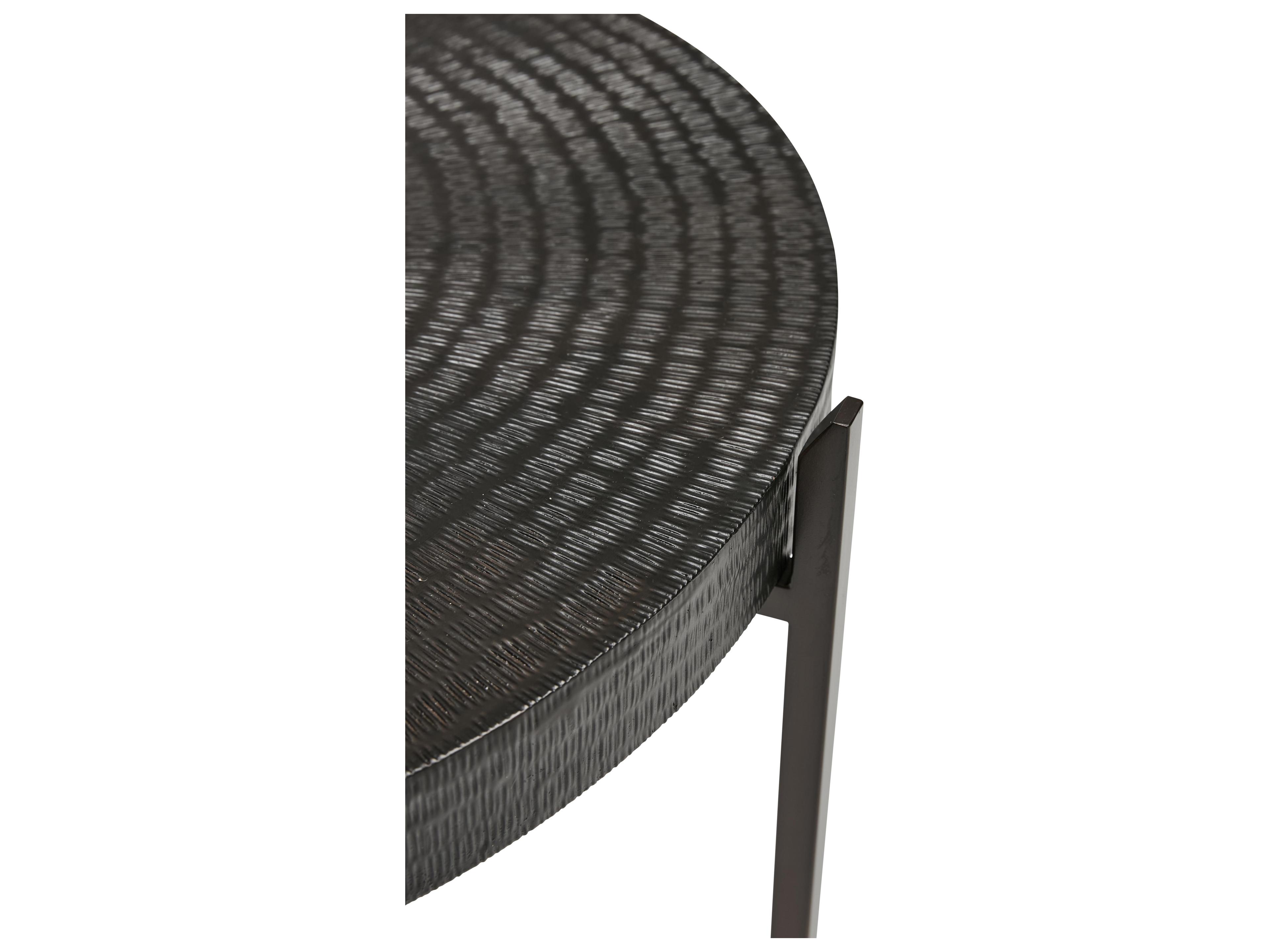 Urbia Ie Series Round Metal Antique Copper Bronze End Table