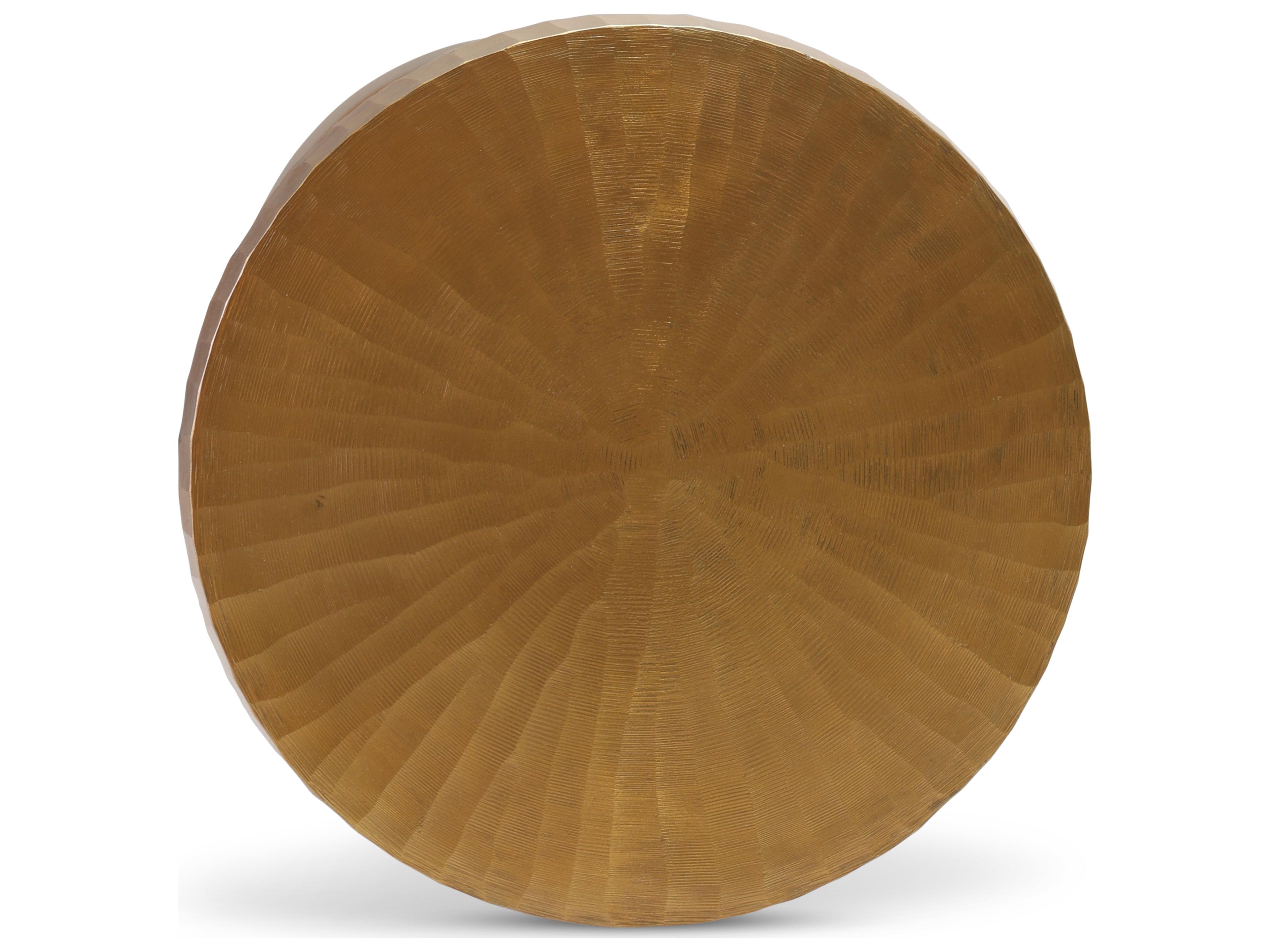 Urbia Elements Round Metal Antique Brass End Table