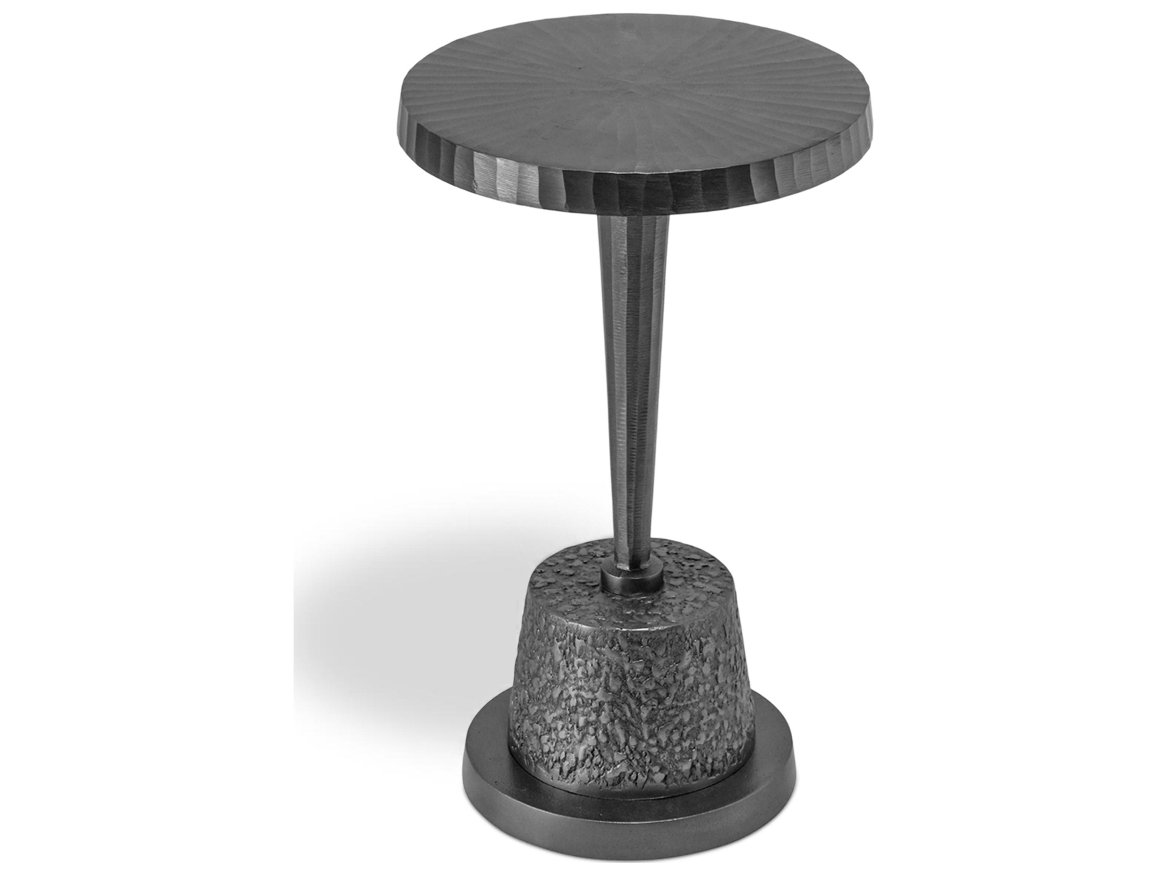 Urbia Elements Round Metal Graphite End Table