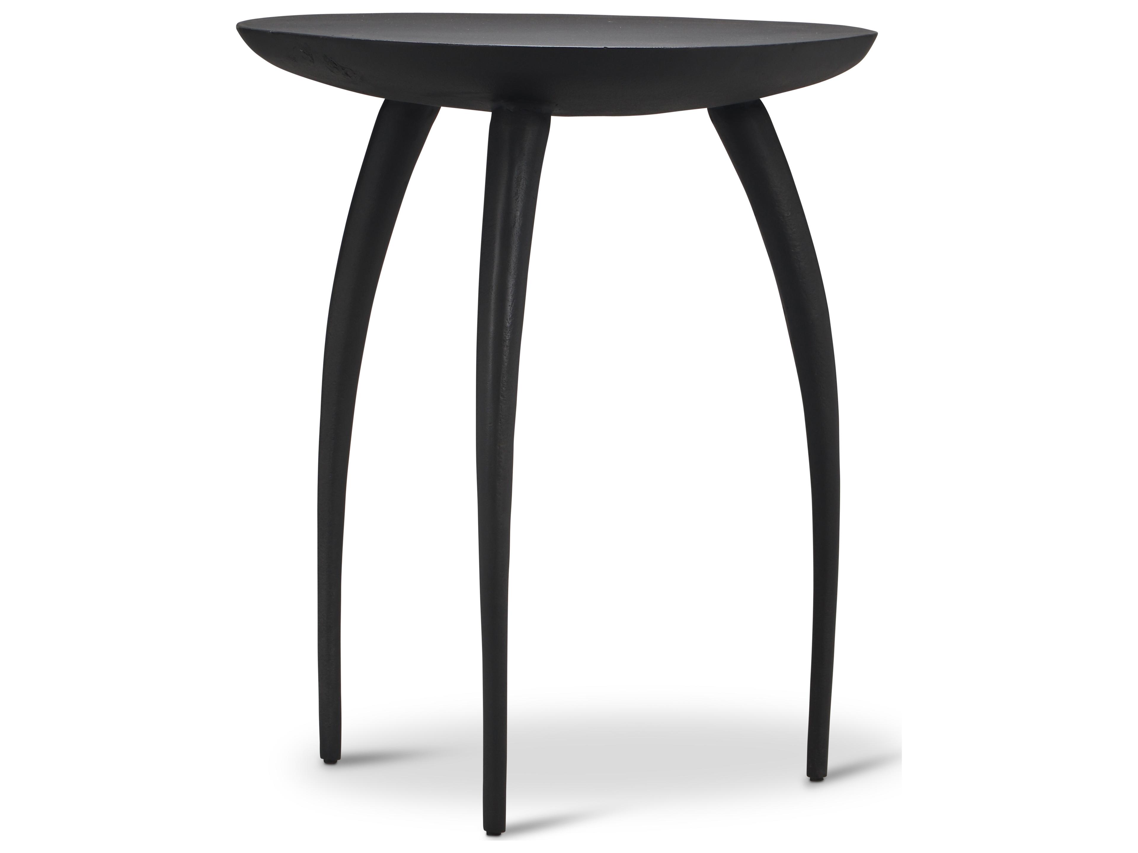 Elements Keel Round Metal Antique Zinc End Table