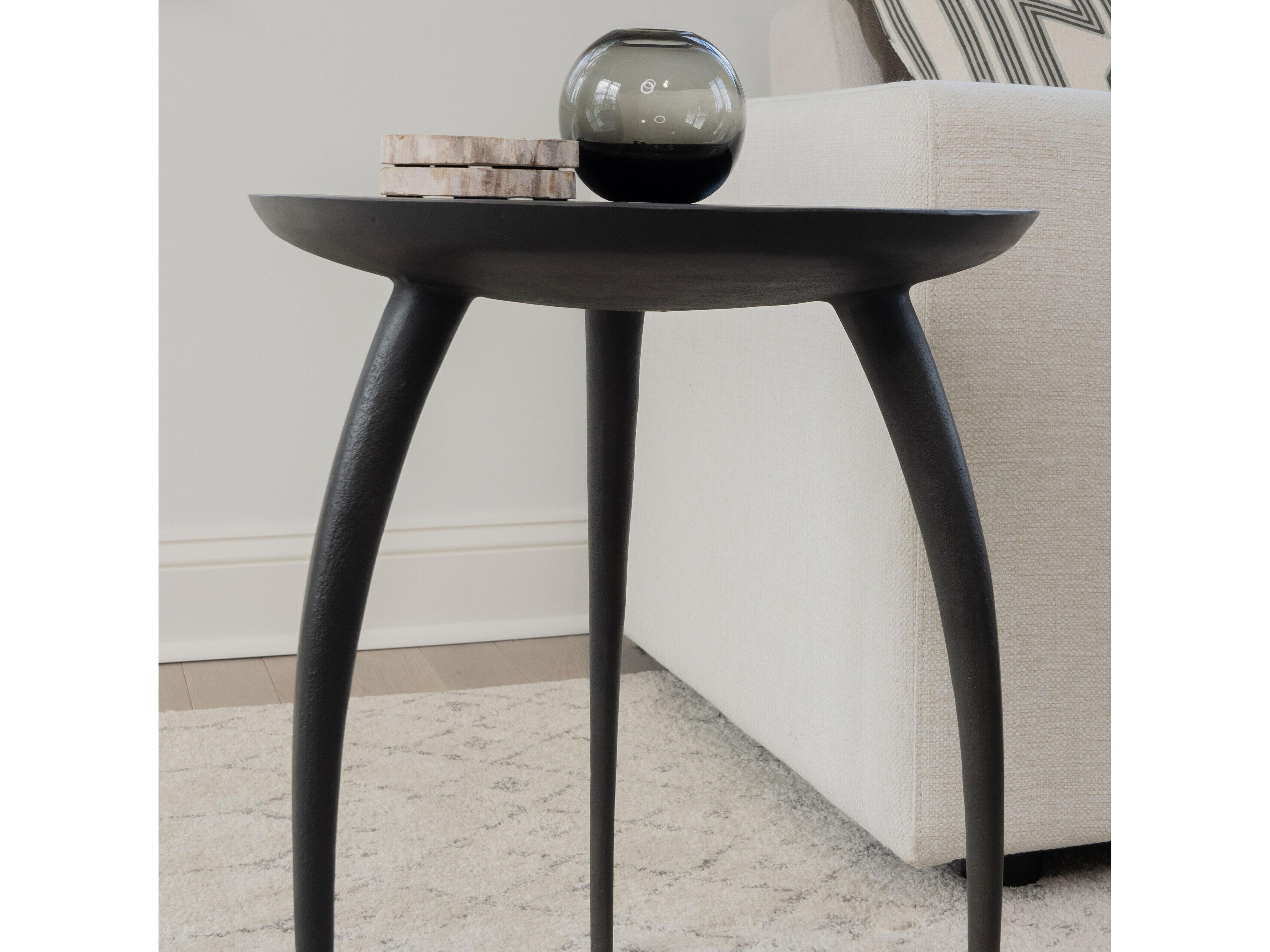 Urbia Elements Keel Round Metal Antique Zinc End Table