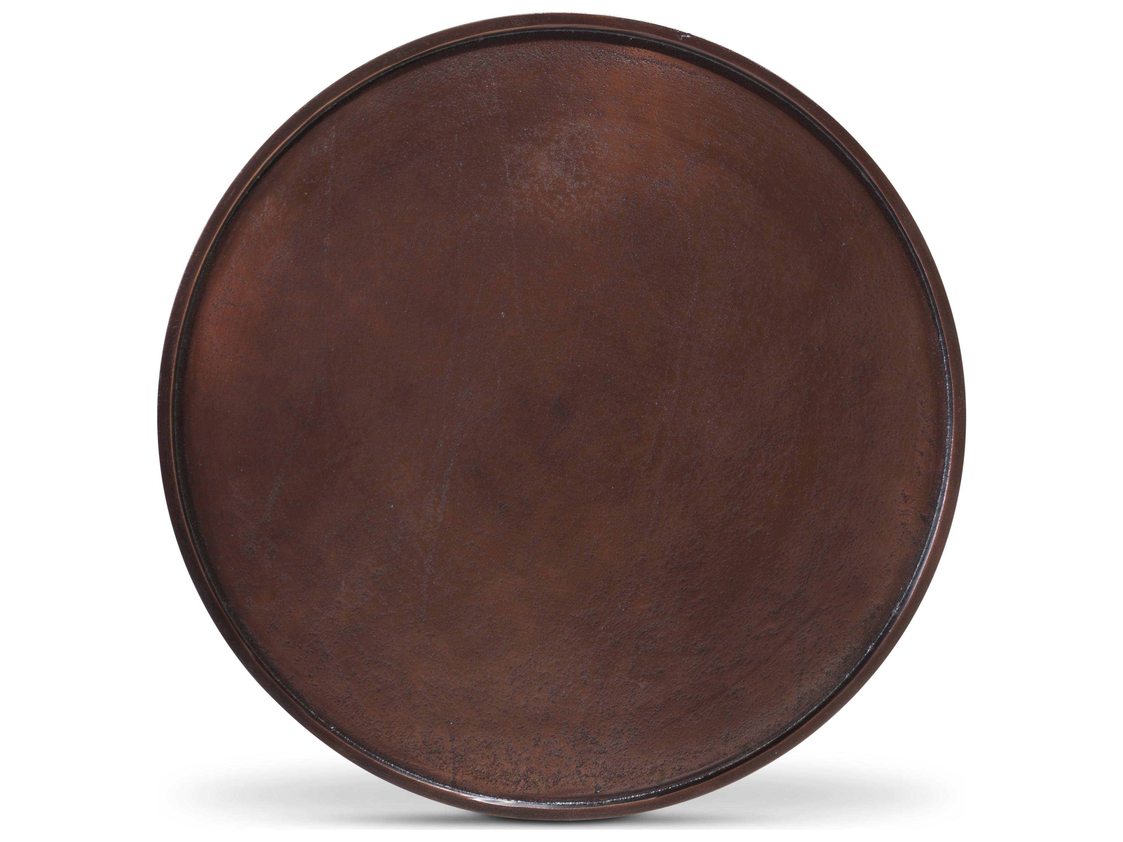 Urbia Elements Round Metal Antique Copper End Table