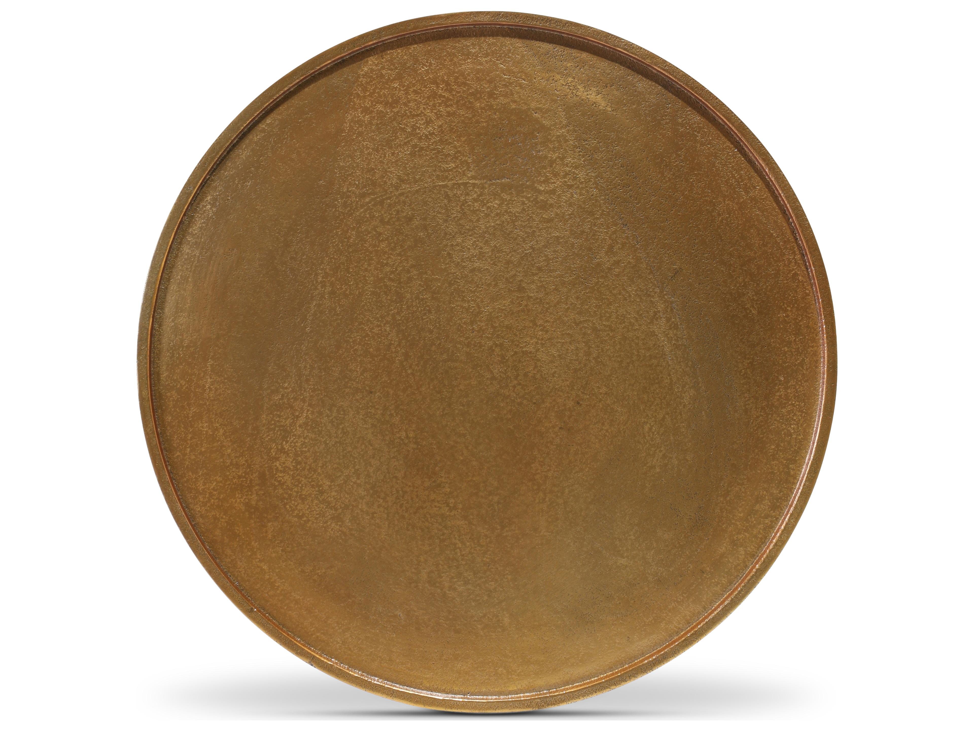 Urbia Elements Round Metal Antique Brass End Table