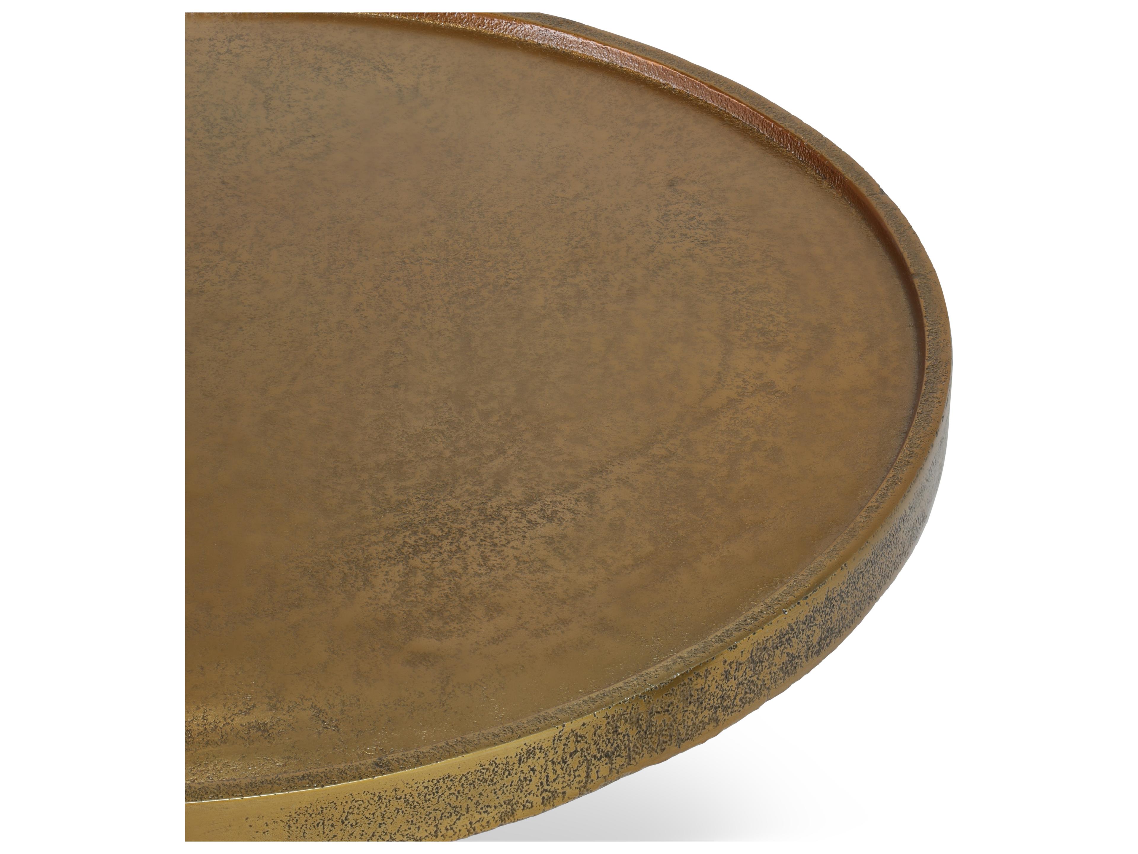 Urbia Elements Round Metal Antique Brass End Table