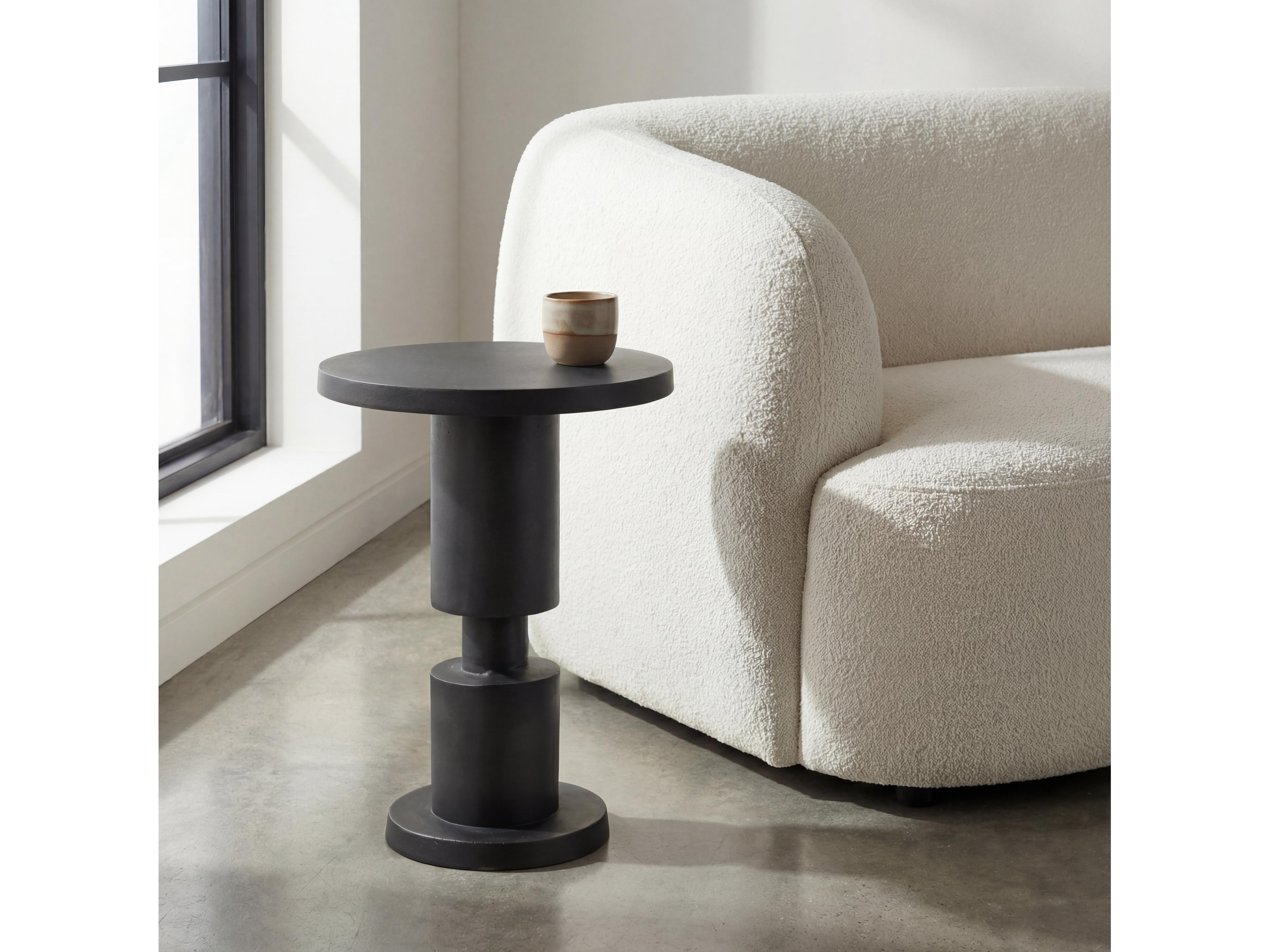 Urbia Elements Liam Round Metal Antique Zinc End Table