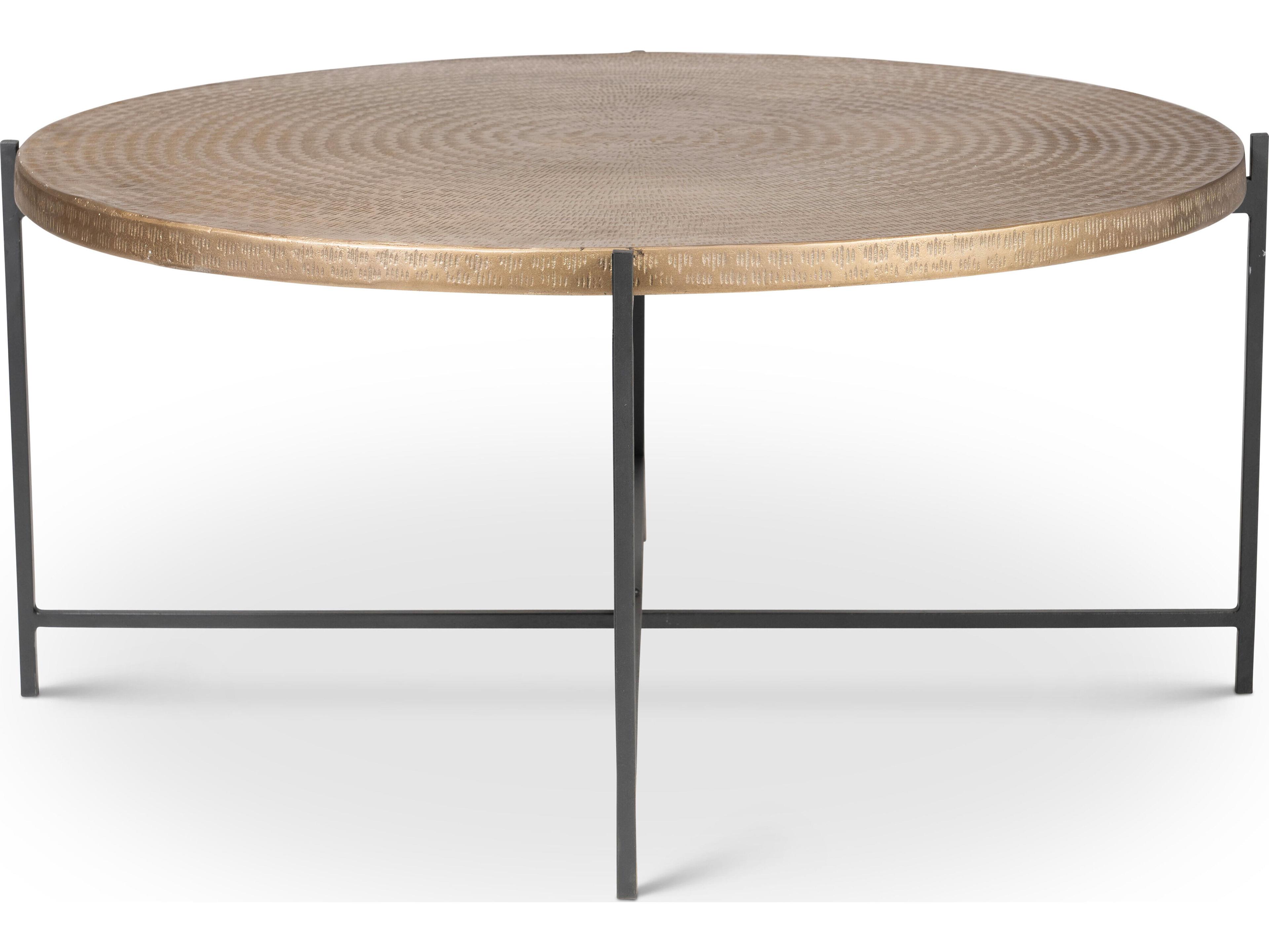 Urbia Elements Navi Round Metal Antique Brass Coffee Table